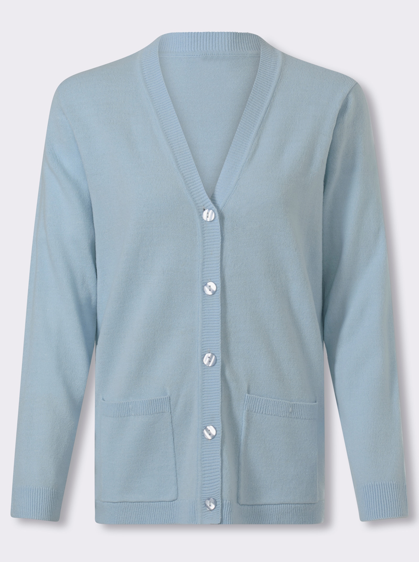 Strickjacke in Feinstrick-Qualität - hellblau