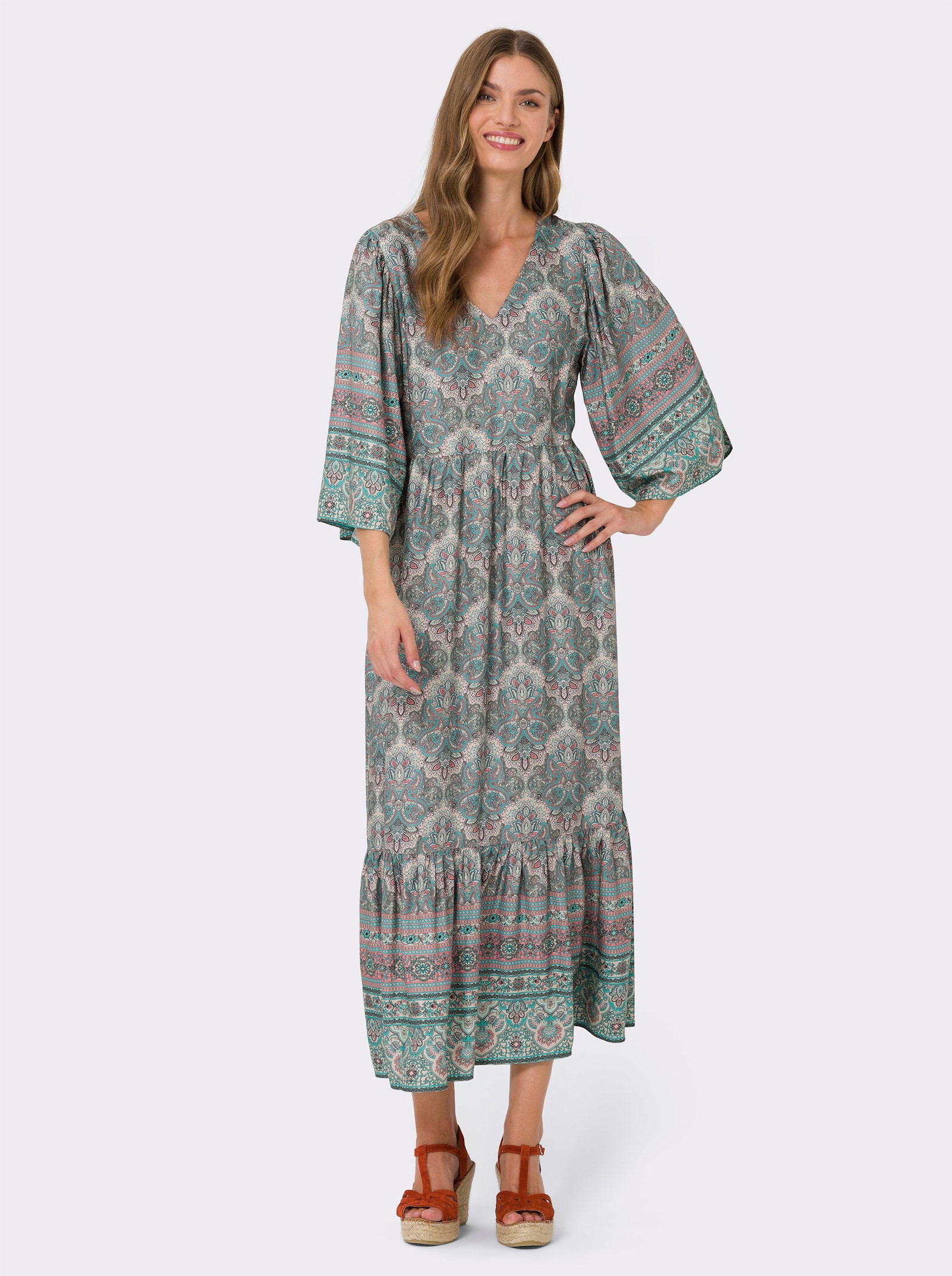heine Robe d'été au motif paisley - sable-rose flamant imprimé