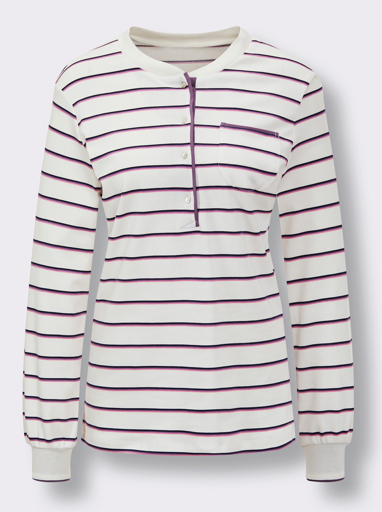 Ringella Schlafanzug mit elastischen Bündchen - lila-geringelt