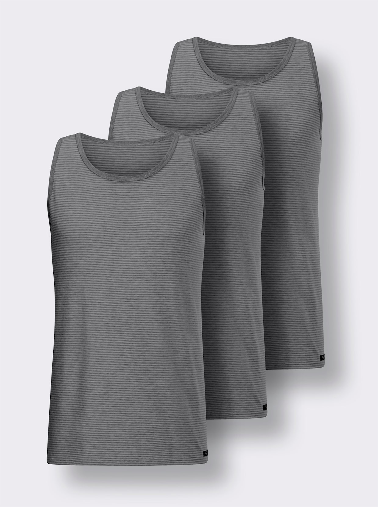 wäschepur Onderhemd - antraciet gestreept