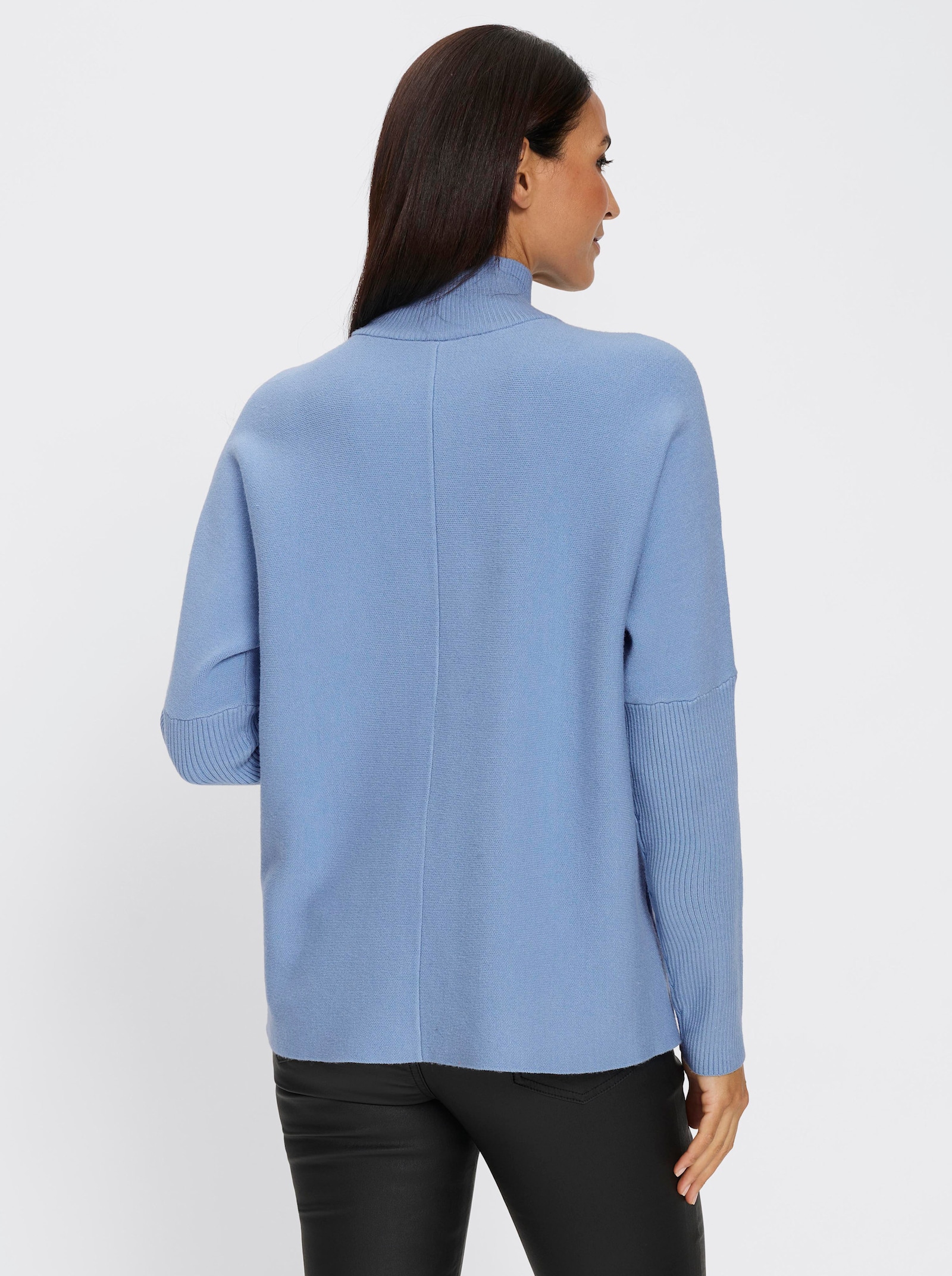 heine Stehkragenpullover mit Fledermaus-Ärmeln - bleu