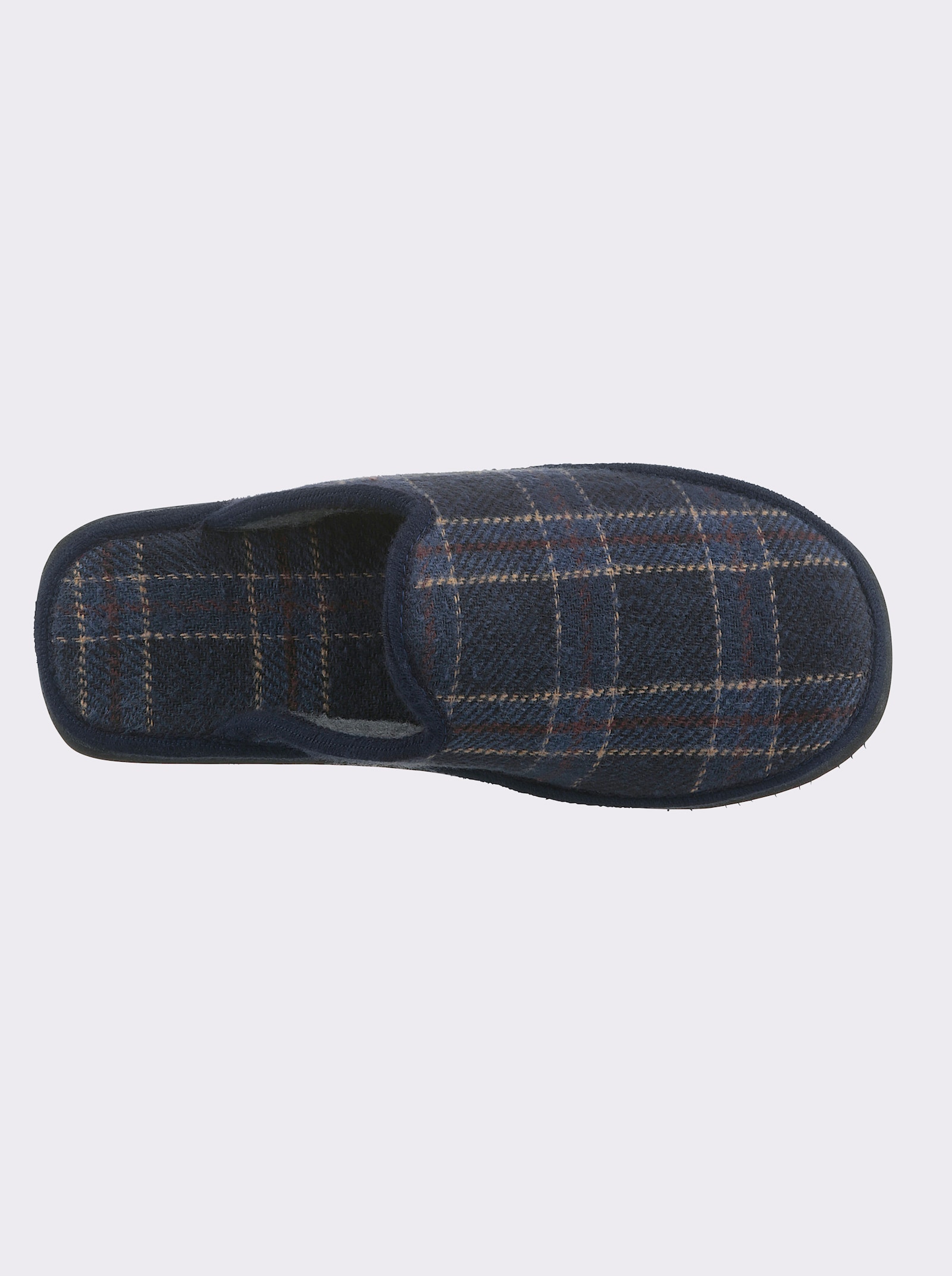 Pantoffel ungefüttert und leicht - marine-kariert