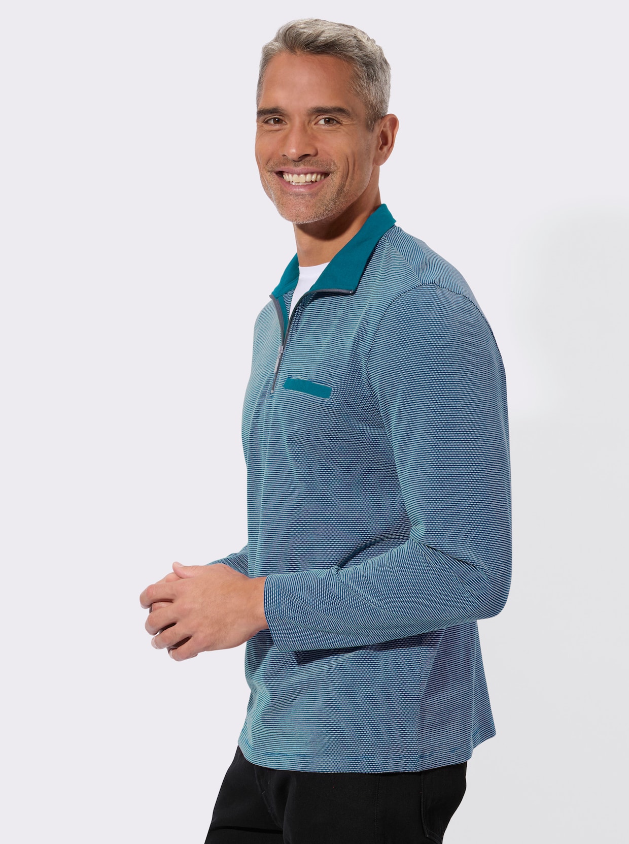 Mikina, náprsné vrecko - Topásová vzorovaná