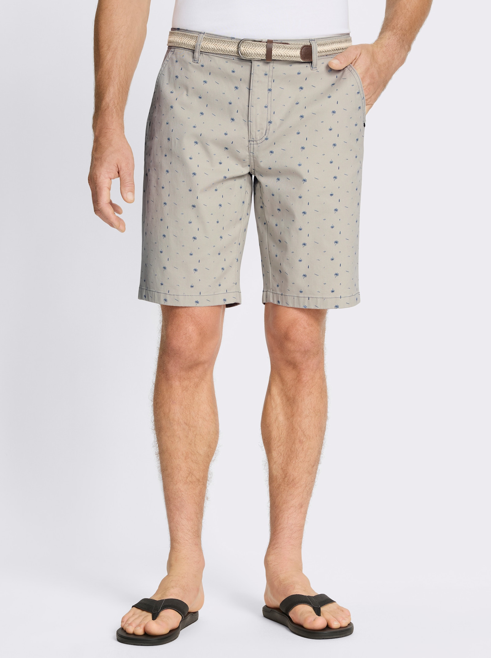 Marco Donati Bermudas mit maritimem Allover-Muster - hellgrau-bedruckt