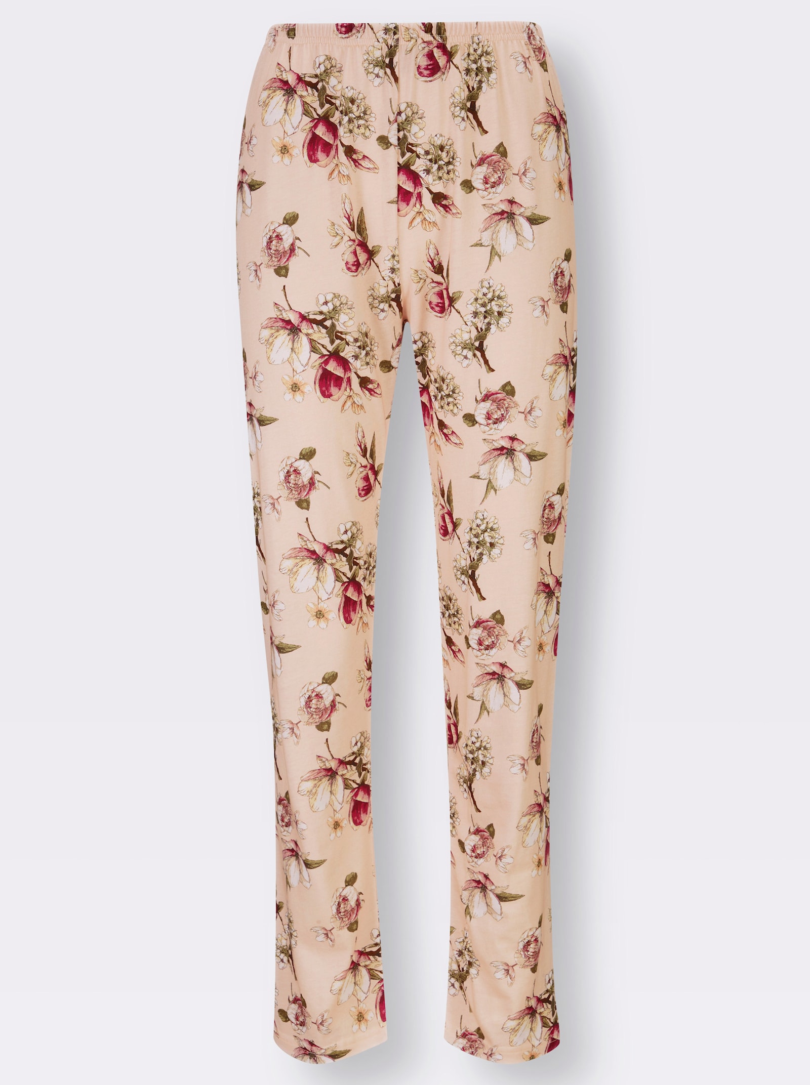 wäschepur Schlafanzug mit Tropfen-Ausschnitt - hellrosé-bedruckt