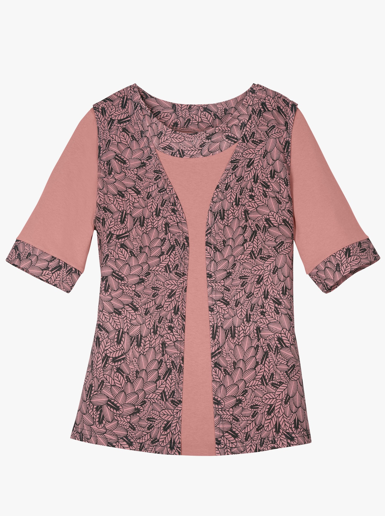 Sada triček - růžové dřevo + růžové dřevo-vzor