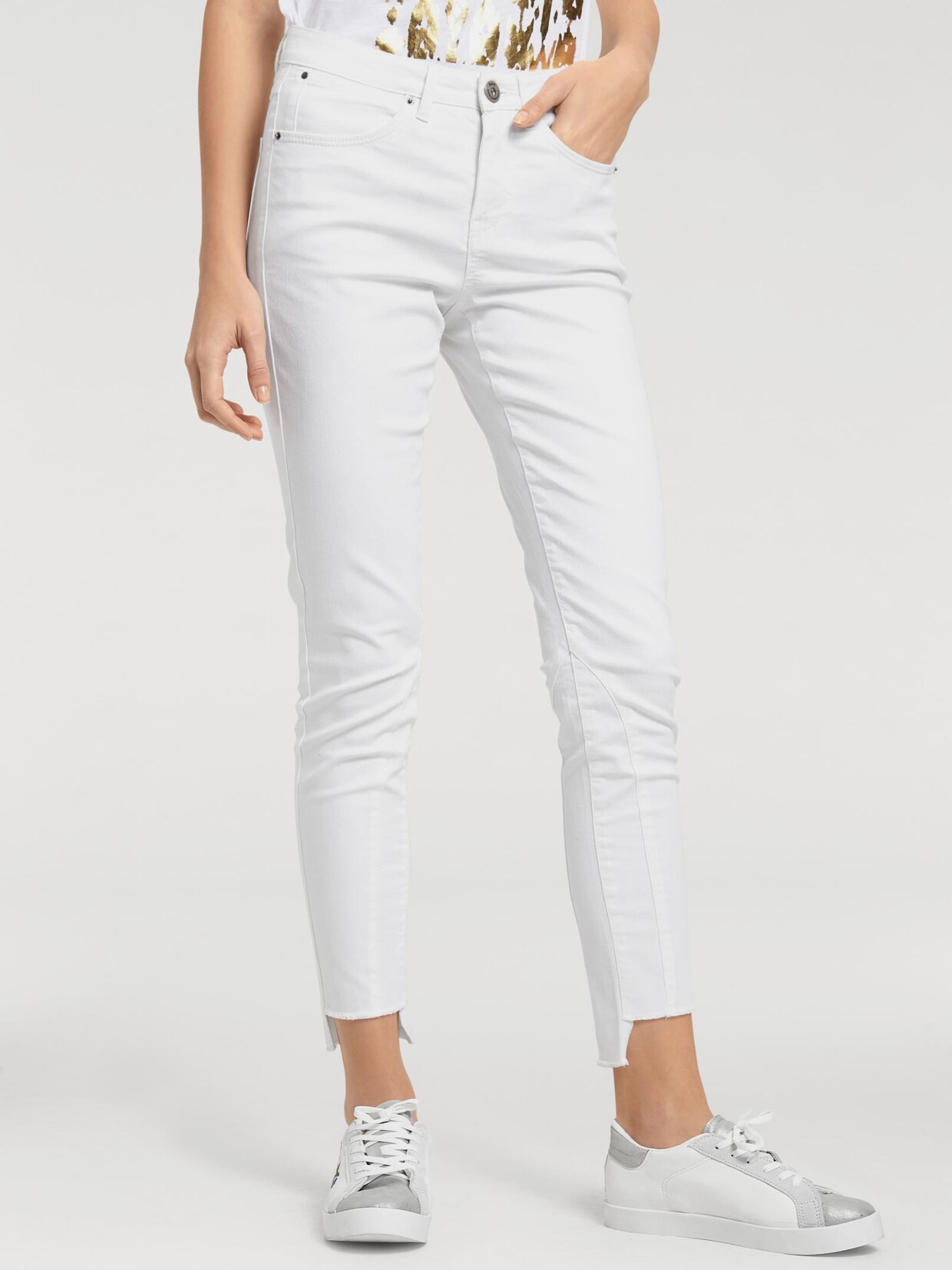 Linea Tesini Bauchweg-Jeans - weiß
