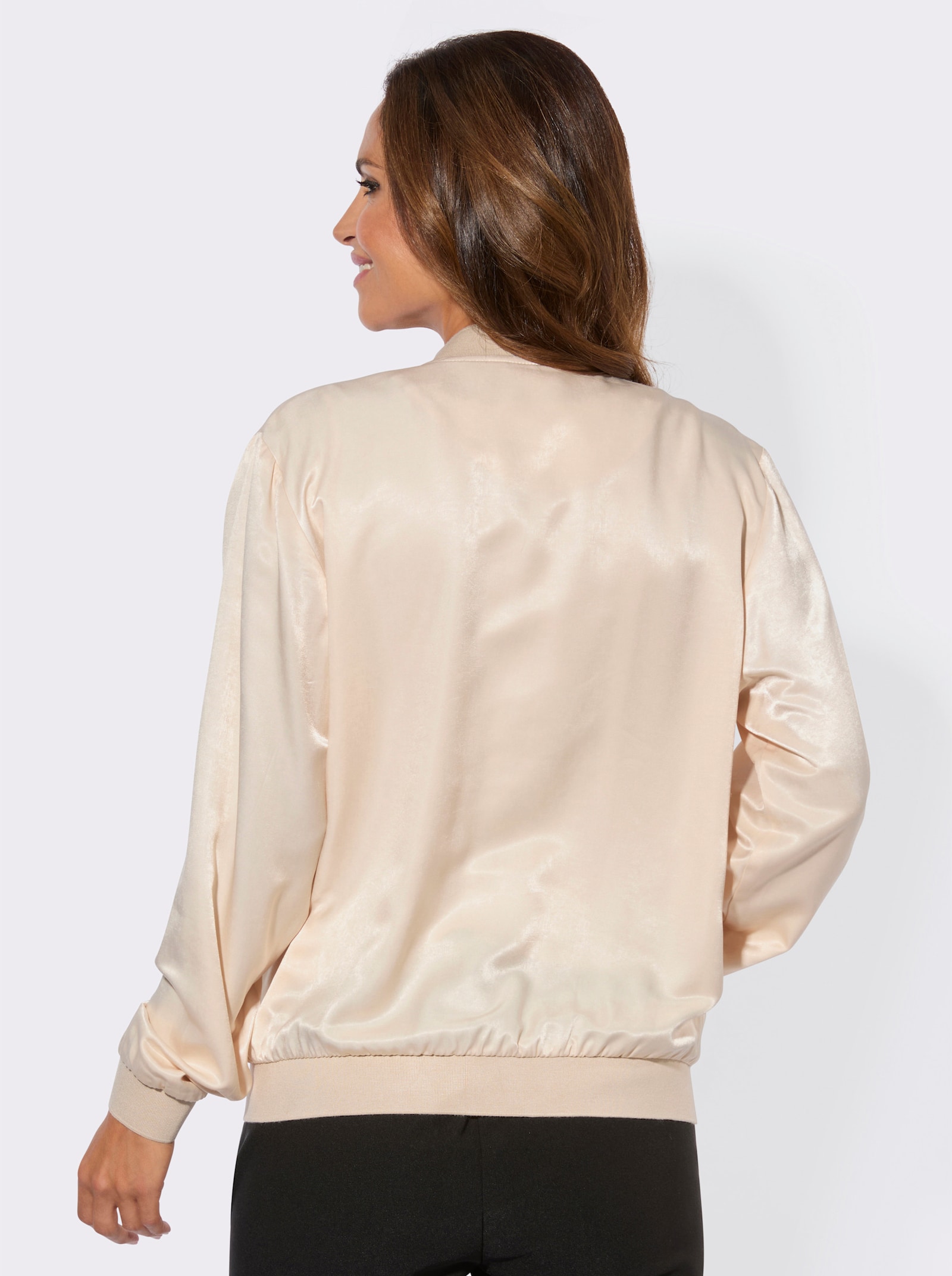 Blusenjacke aus Satin - elfenbein