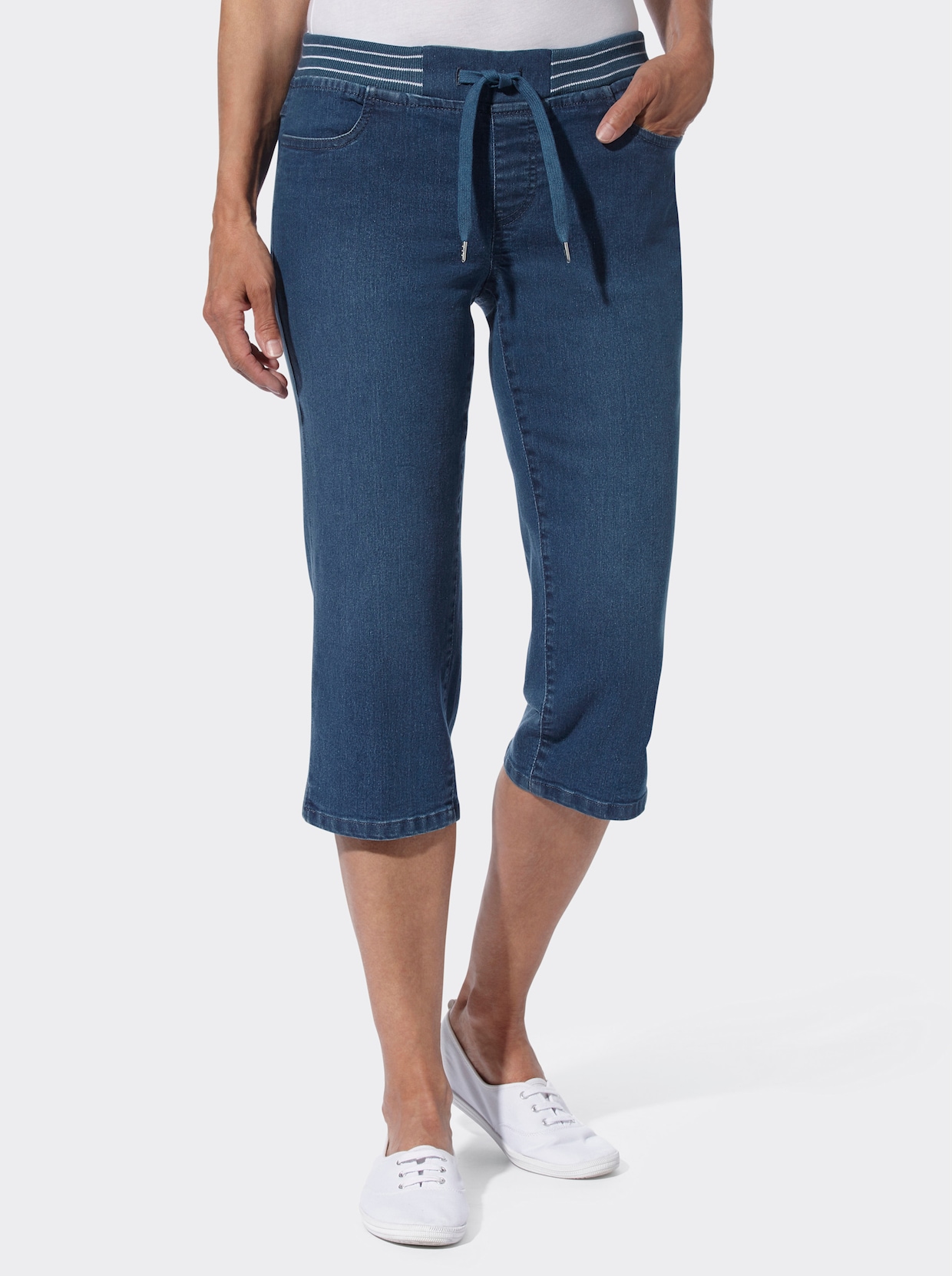 Caprijeans - blue-stone-washed