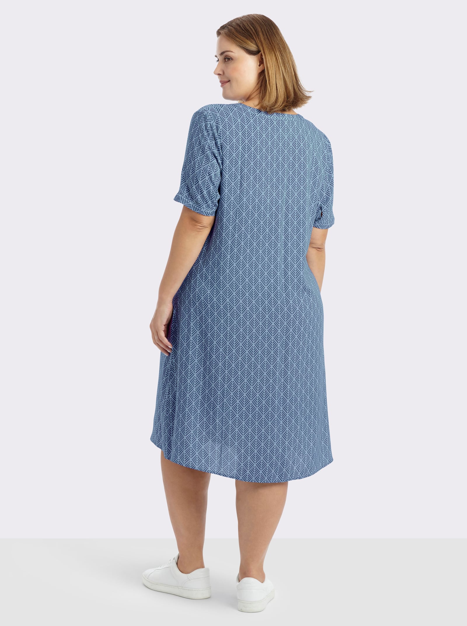sheego Tunikakleid in A-Linie, mit Grafikprint - bleu-rauchblau-bedruckt