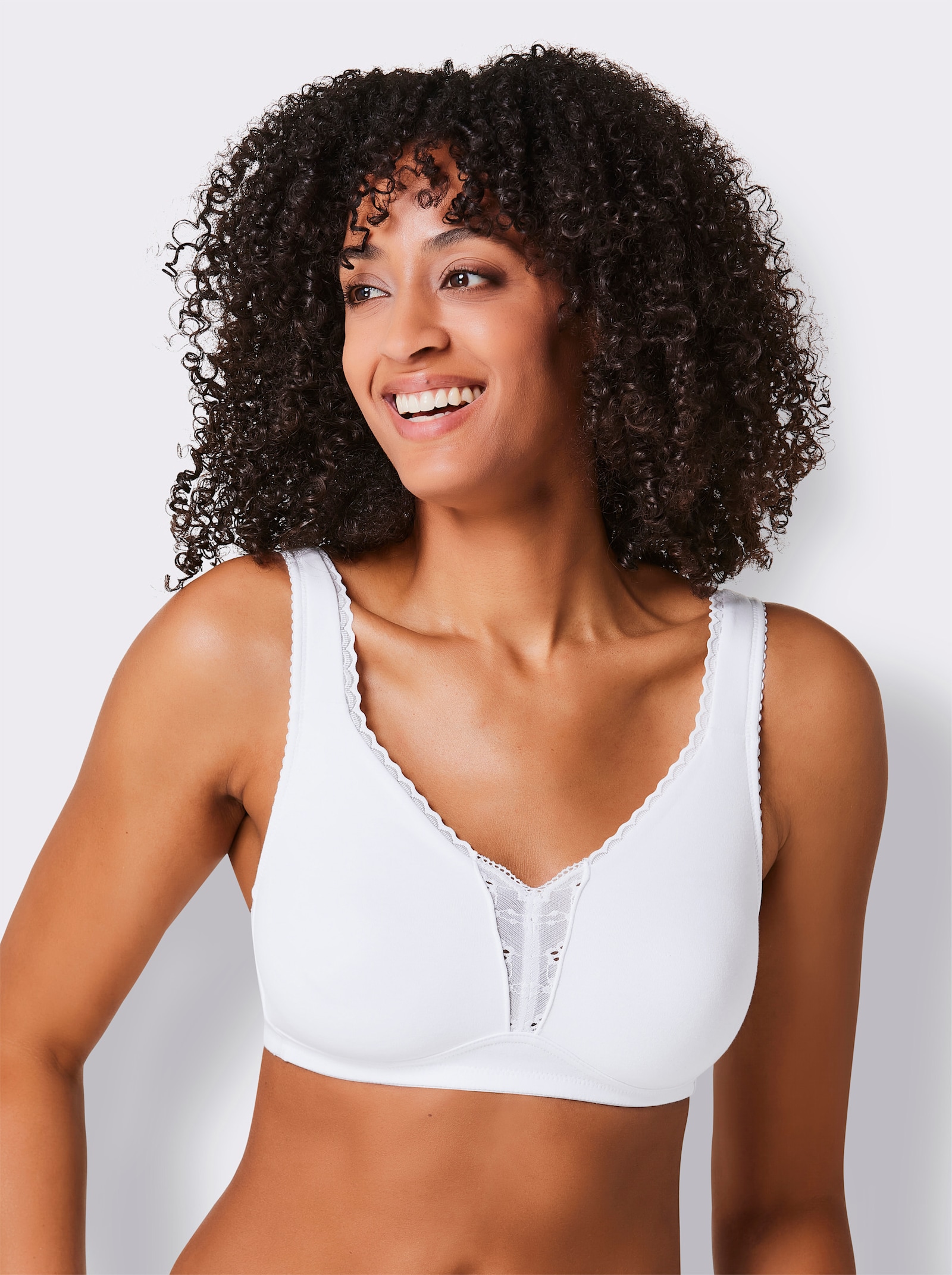 wäschepur Comfortbeha zonder beugel met batistborduursel - wit