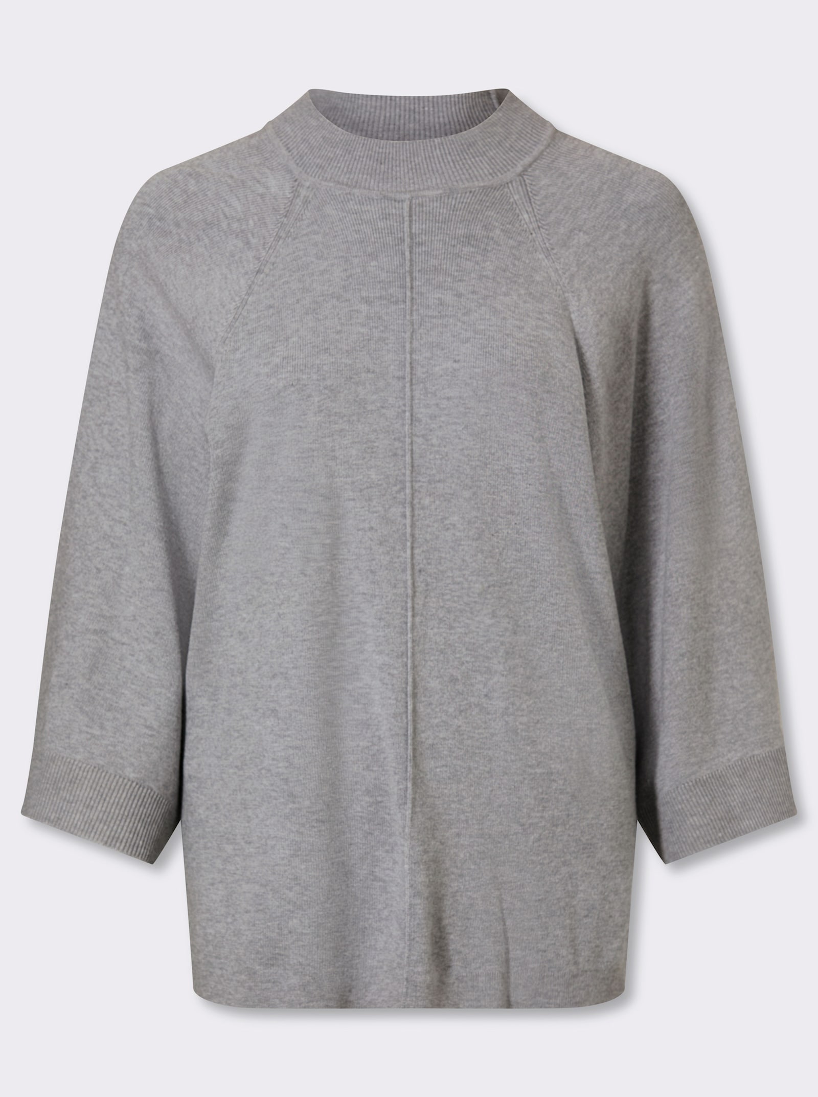 heine 3/4 Arm-Pullover mit Stehkragen - steingrau-meliert