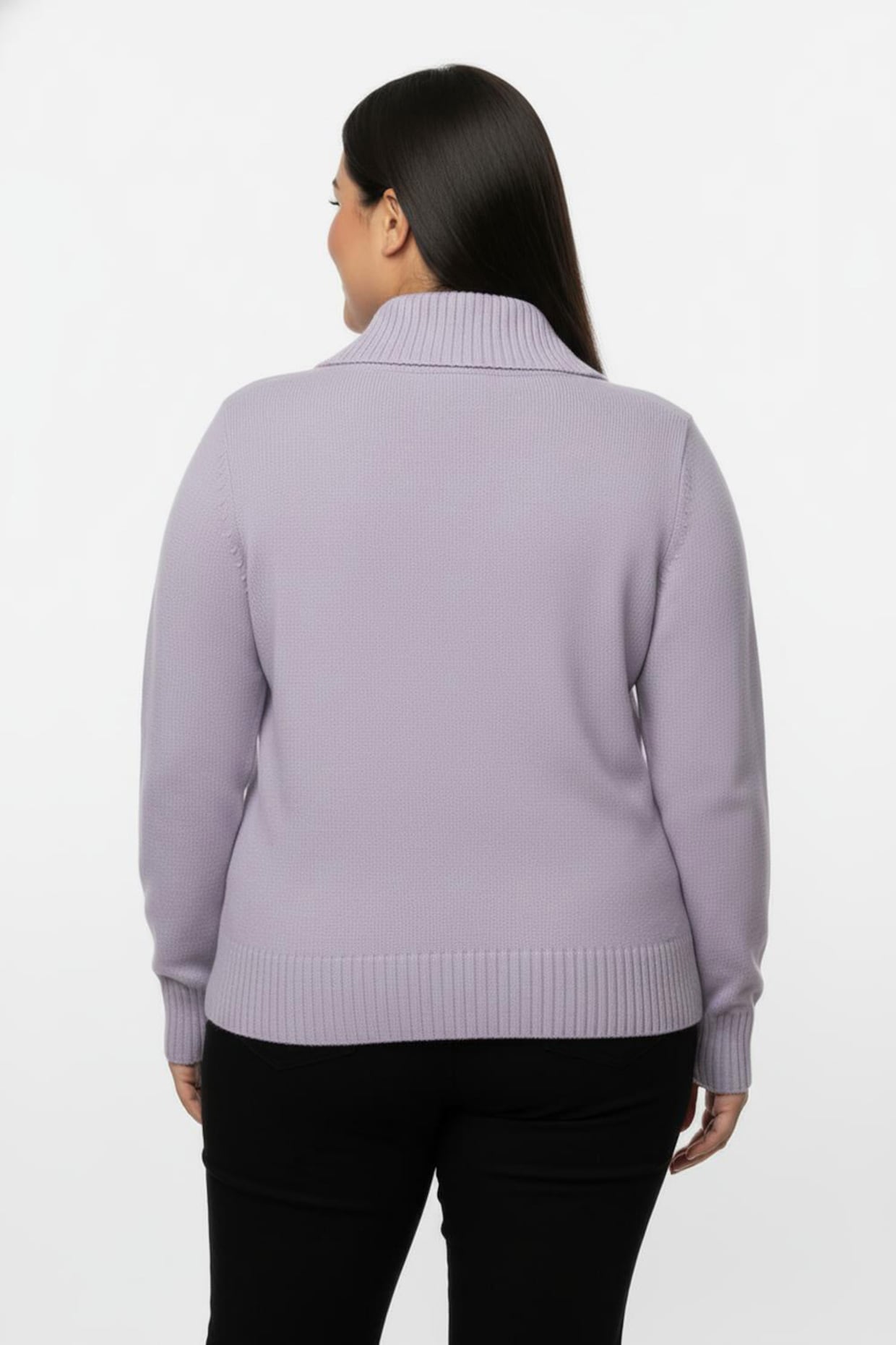 Troyer mit breiten Rippabschlüssen - flieder