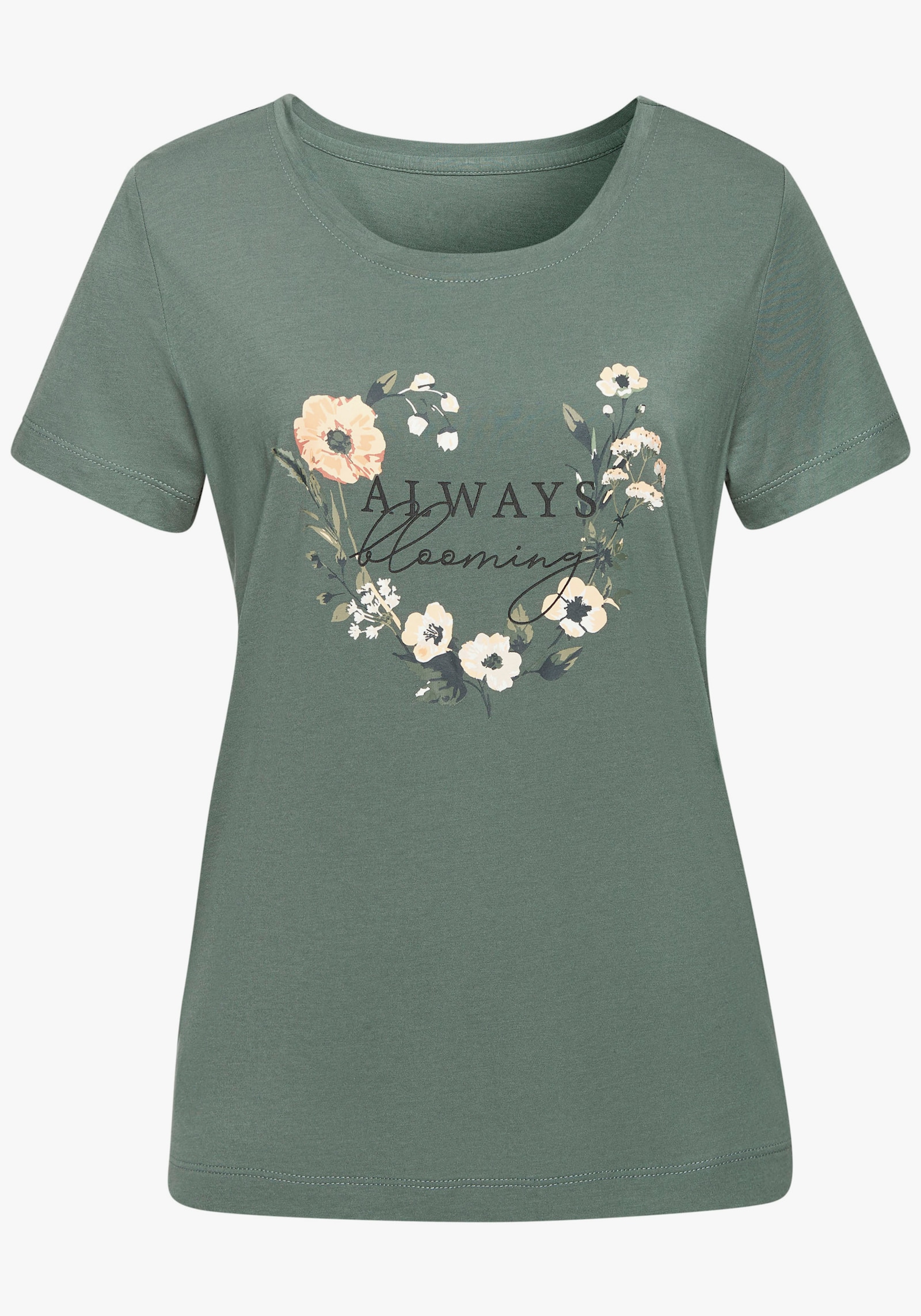 LASCANA shortama - groen gedessineerd