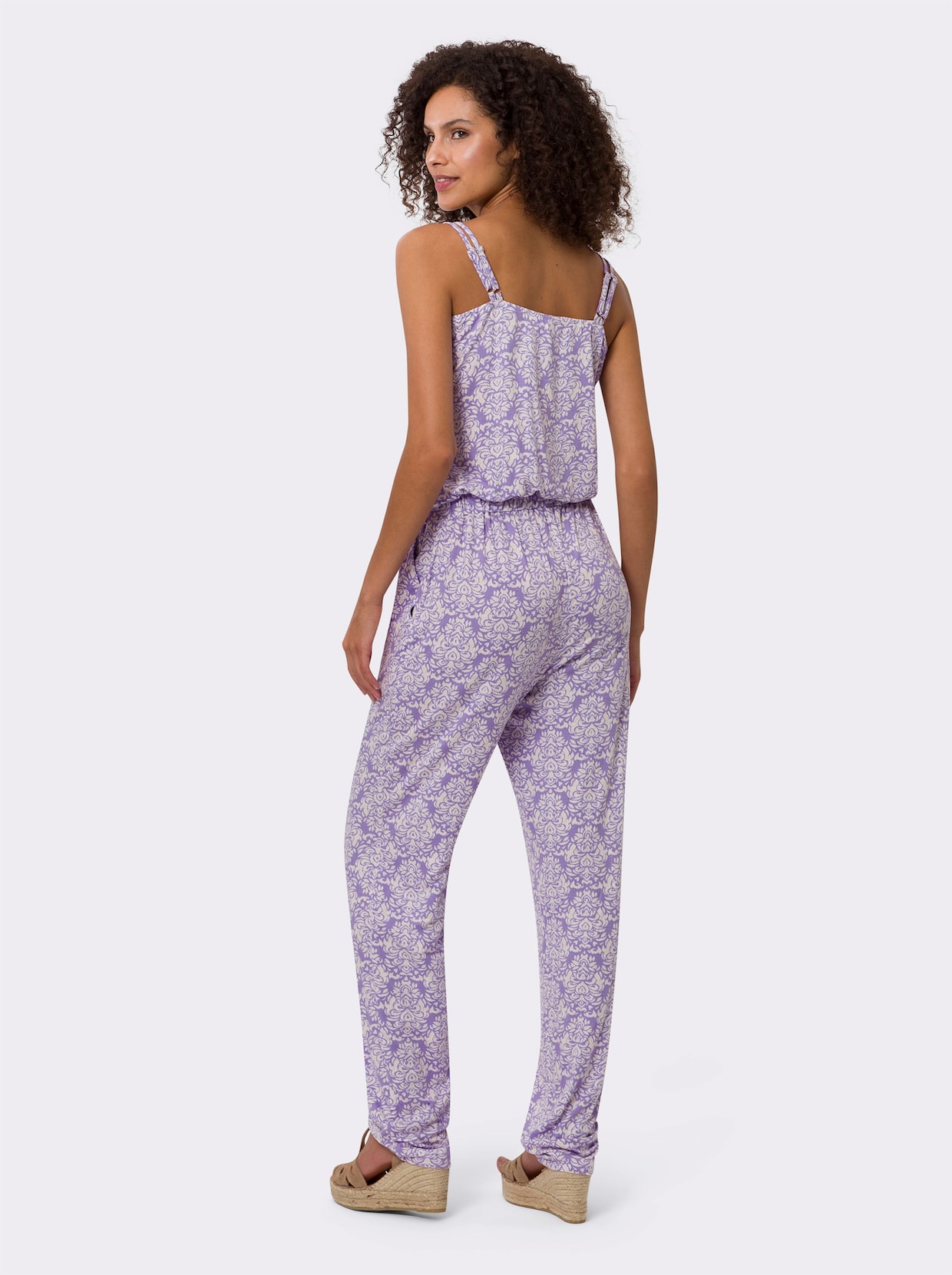 heine Jumpsuit - lavendel-ecru-bedruckt