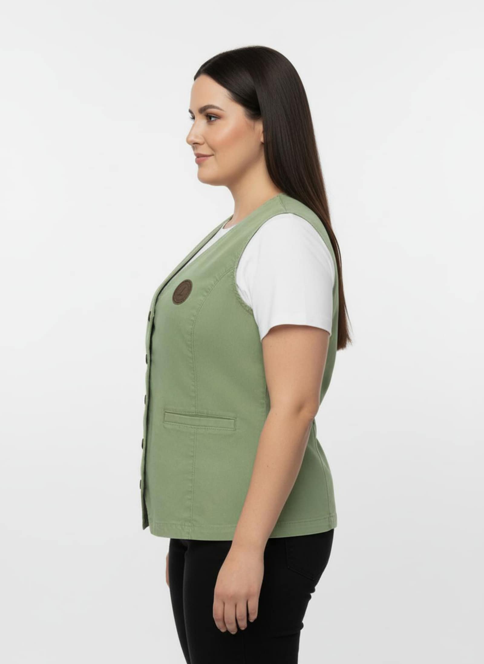 Jeansweste in Stretch-Qualität - eucalyptus