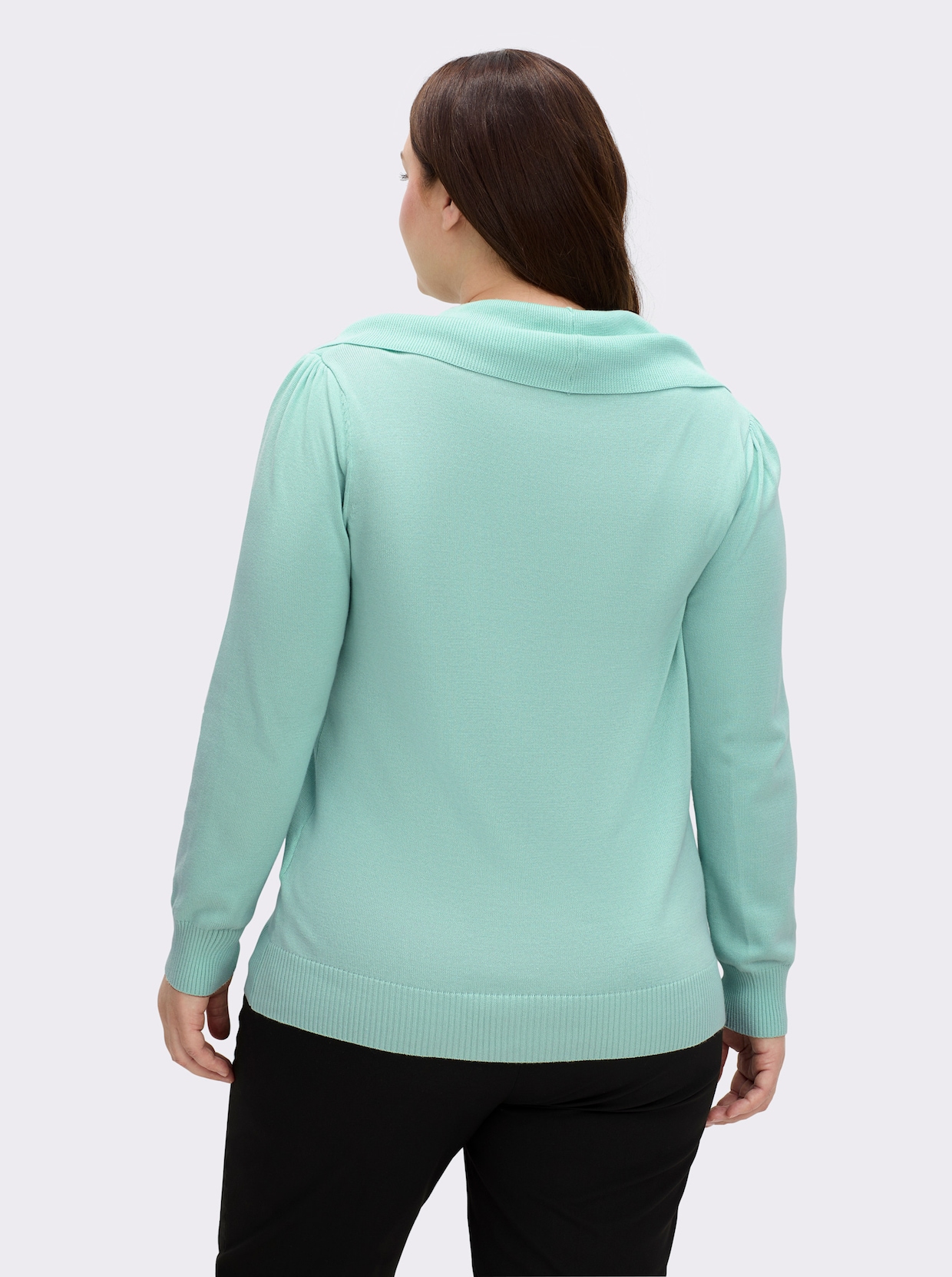 Wasserfallpullover im Baumwoll-Viskose-Mix - mint