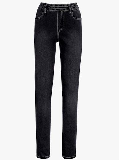 High-waist-Jeans - black-denim