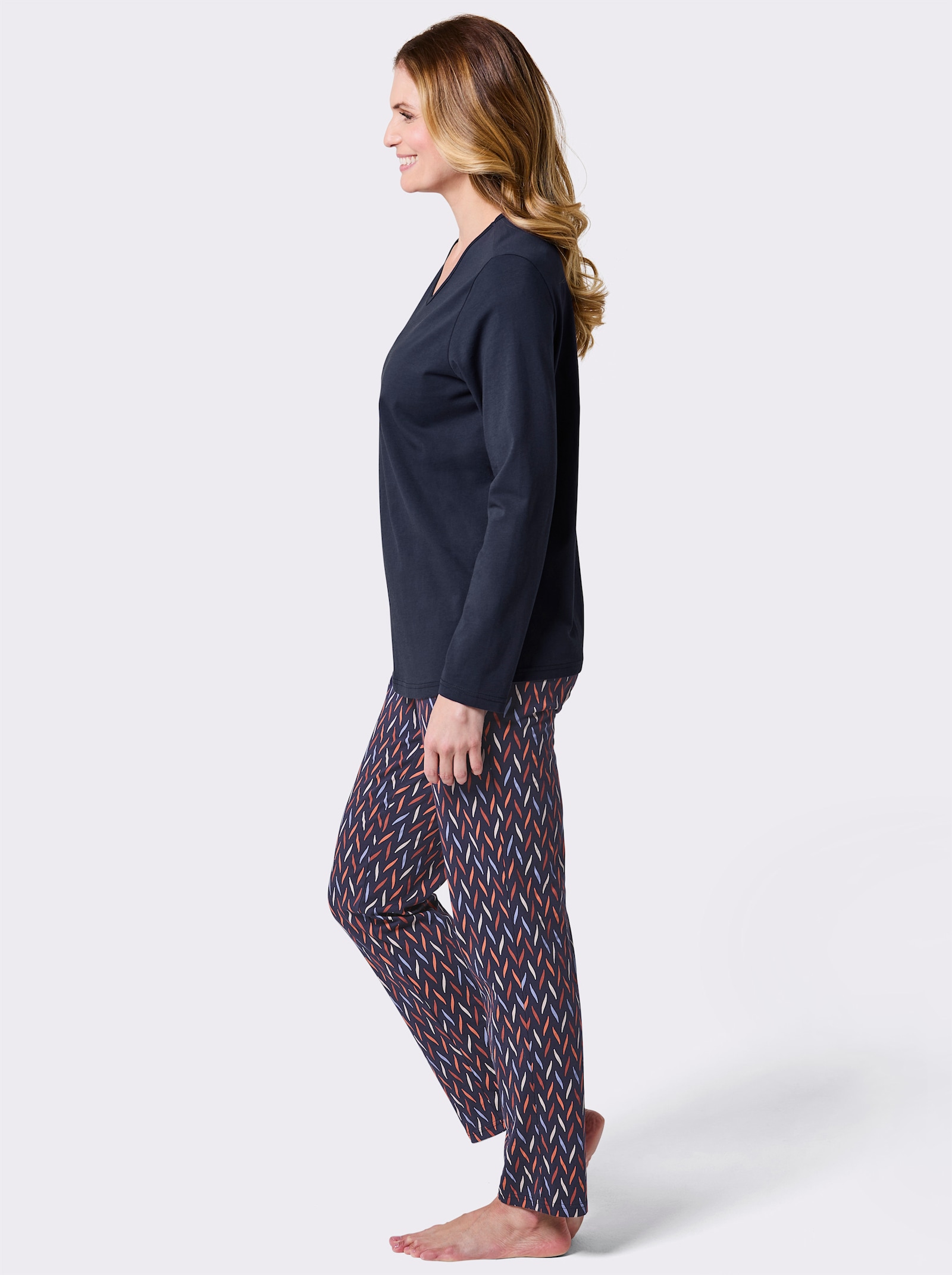 wäschepur Schlafanzüge im 2er-Pack - marine + elfenbein