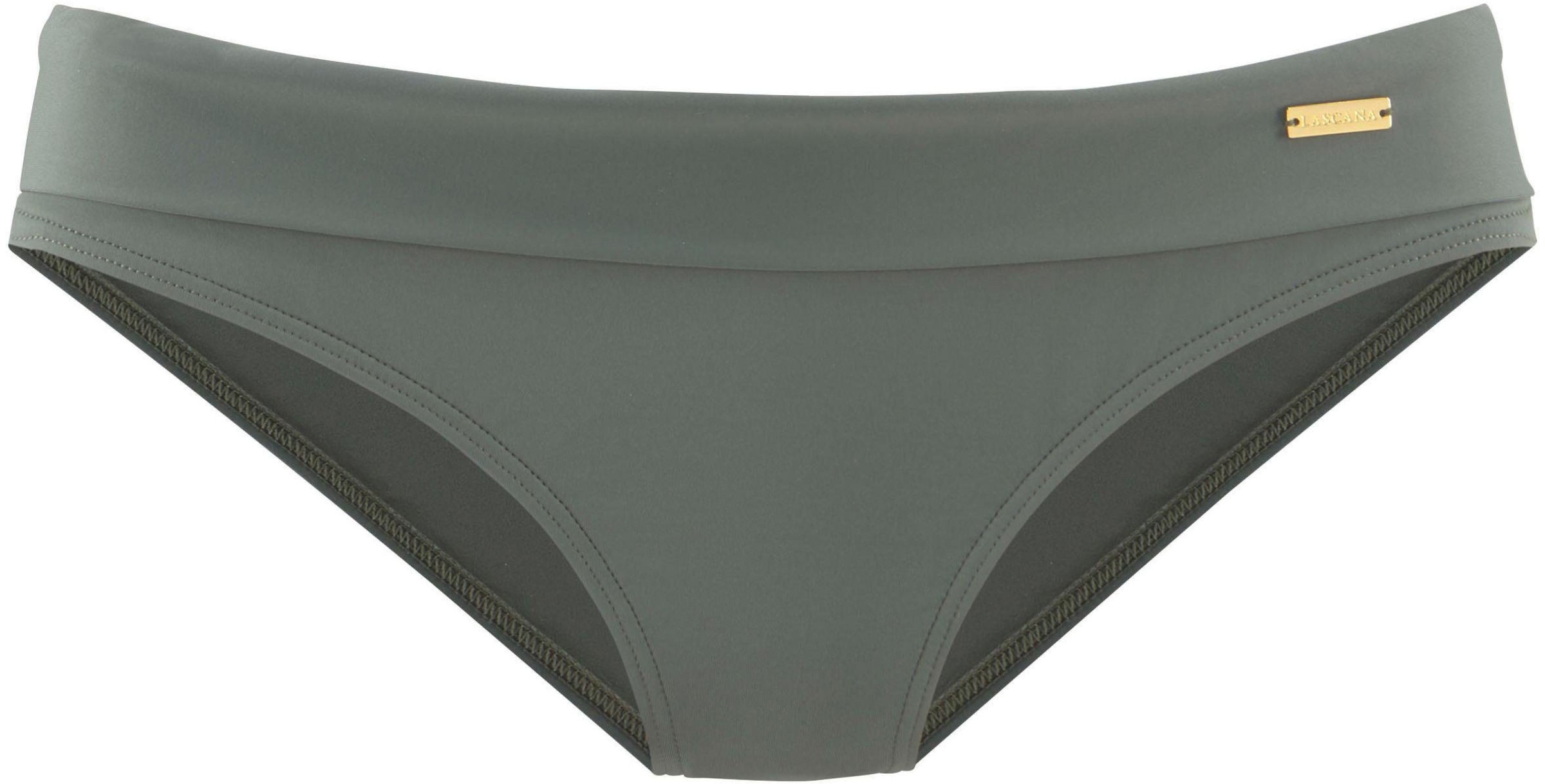 Micro V günstig Kaufen-Bikini-Hose in oliv von LASCANA. Bikini-Hose in oliv von LASCANA <![CDATA[Mit Umschlagbund. Mix-Kini mit tollen Kombimöglichkeiten. Besonders trendy ist die Kombination von einem unifarbenen Teil mit einem bedruckten Style. In softer Microfaser-Qualität