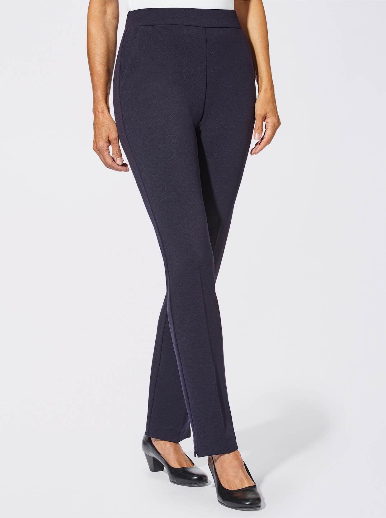 Jerseybroek - marine + marine geruit