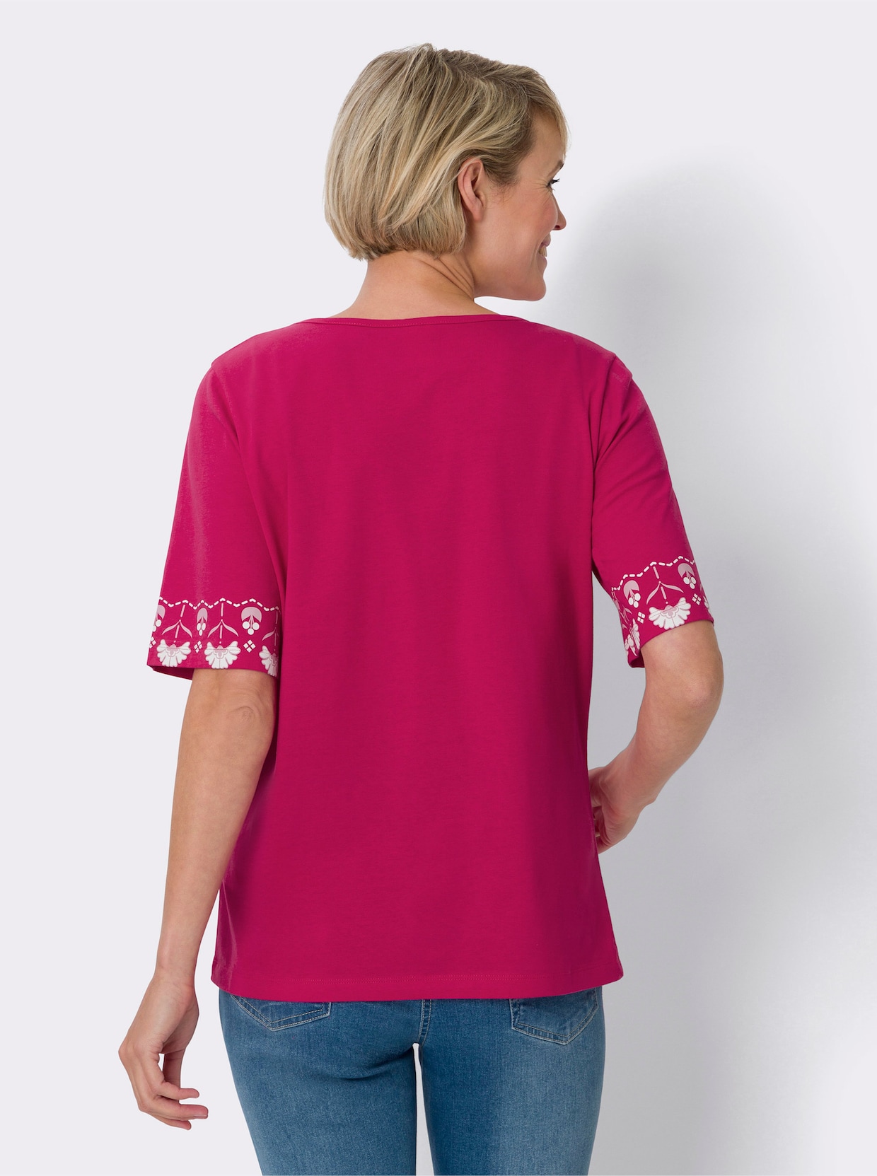 Tričko s krátkým rukávem - pink-bílá