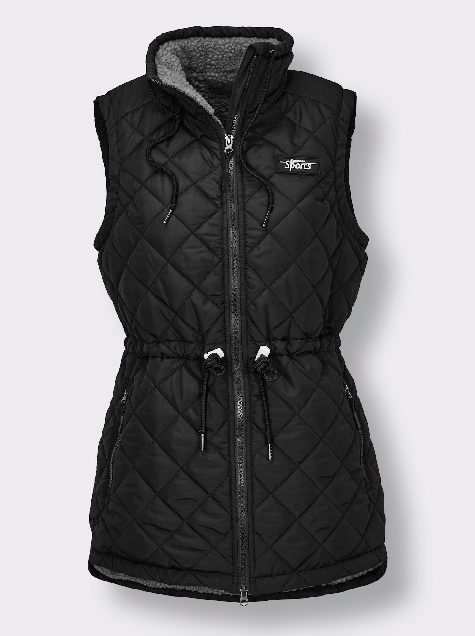 Catamaran Sports Steppweste , weitenverstellbar an Kragen und Taille - schwarz