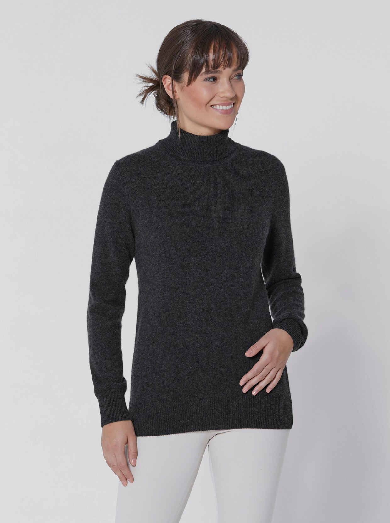 Creation L Premium Kaschmir-Pullover - anthrazit-meliert