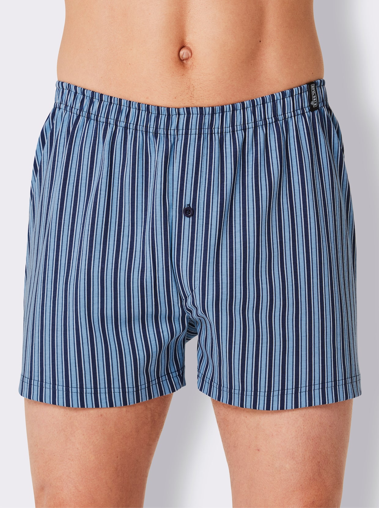 KINGsCLUB Boxershorts - marine gestreept + marine bedrukt + marine geruit