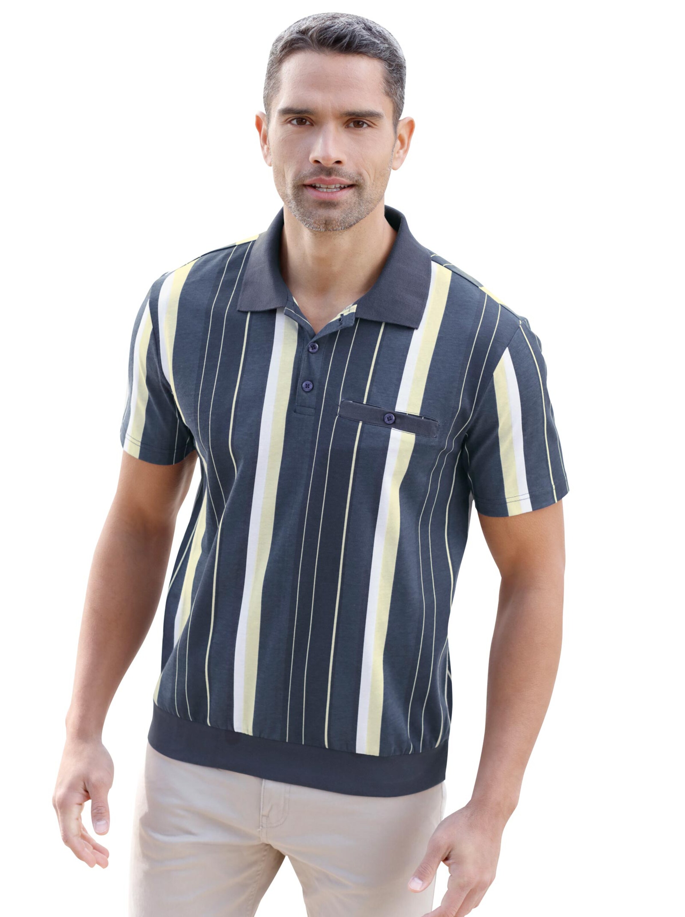Poloshirt - marine-gestreift
