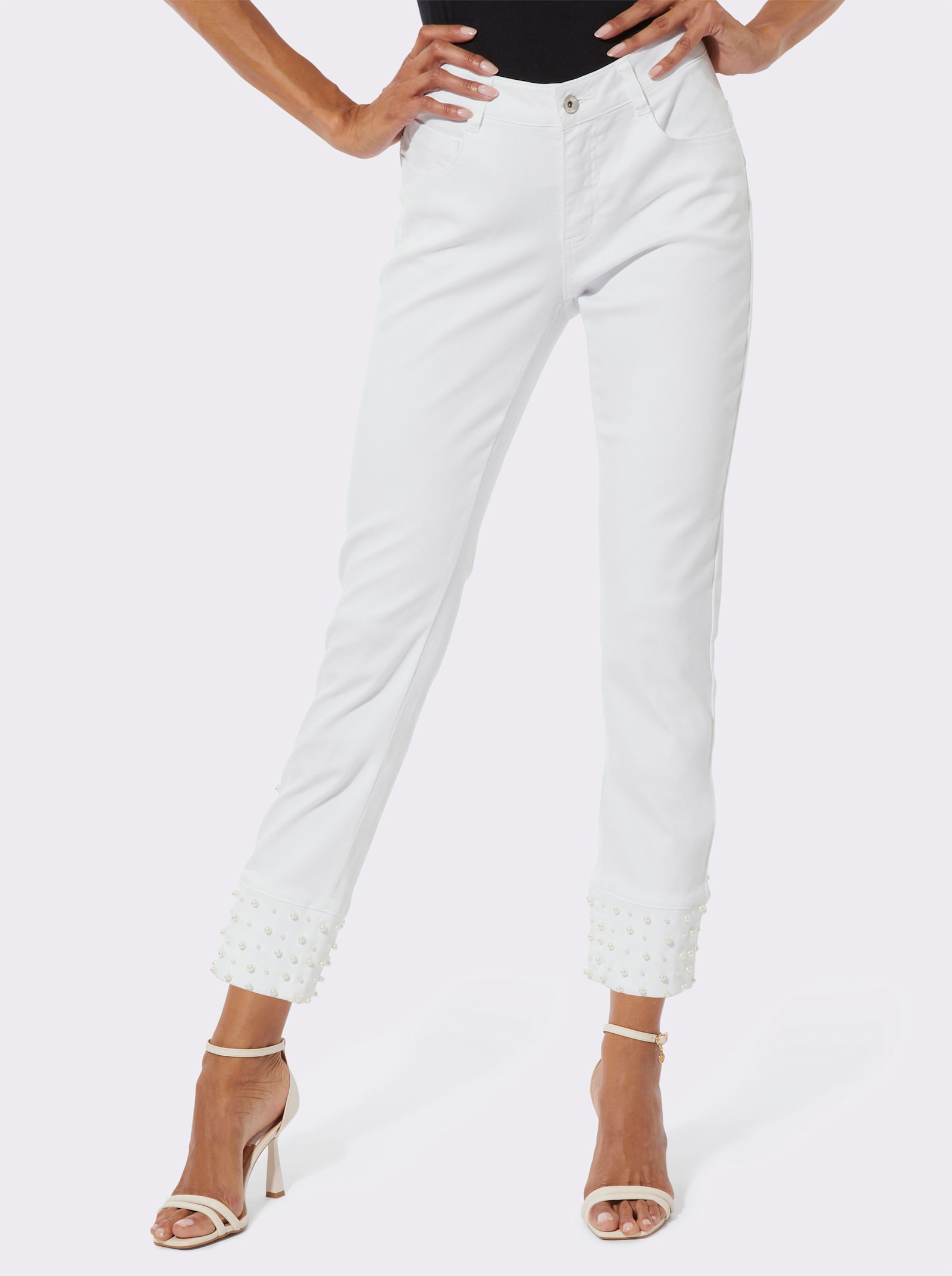 7/8-broek met push-up-effect - ecru