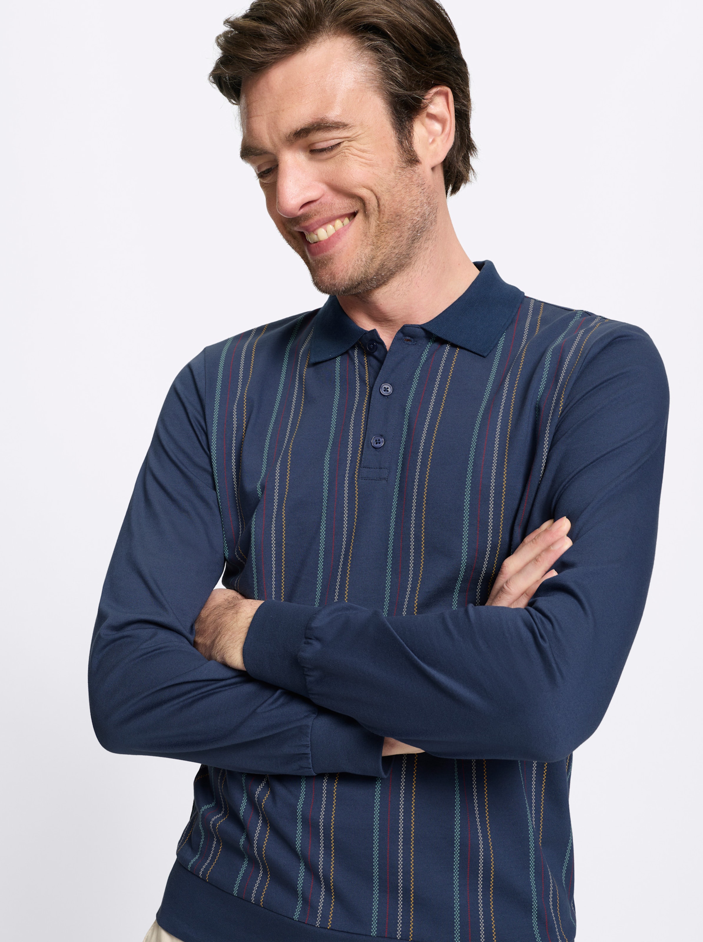 Thumbnail - Langarm-Poloshirt