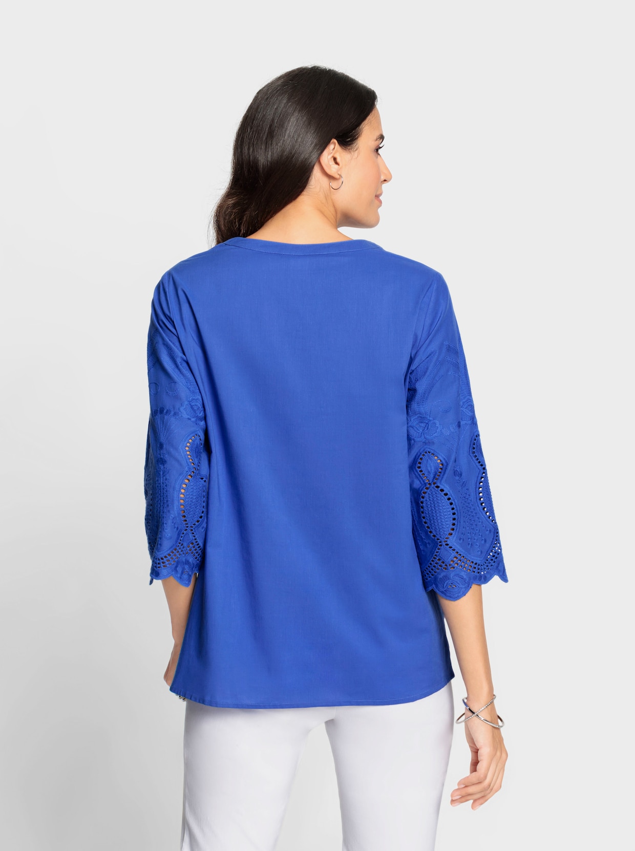 Katoenen blouse - koningsblauw