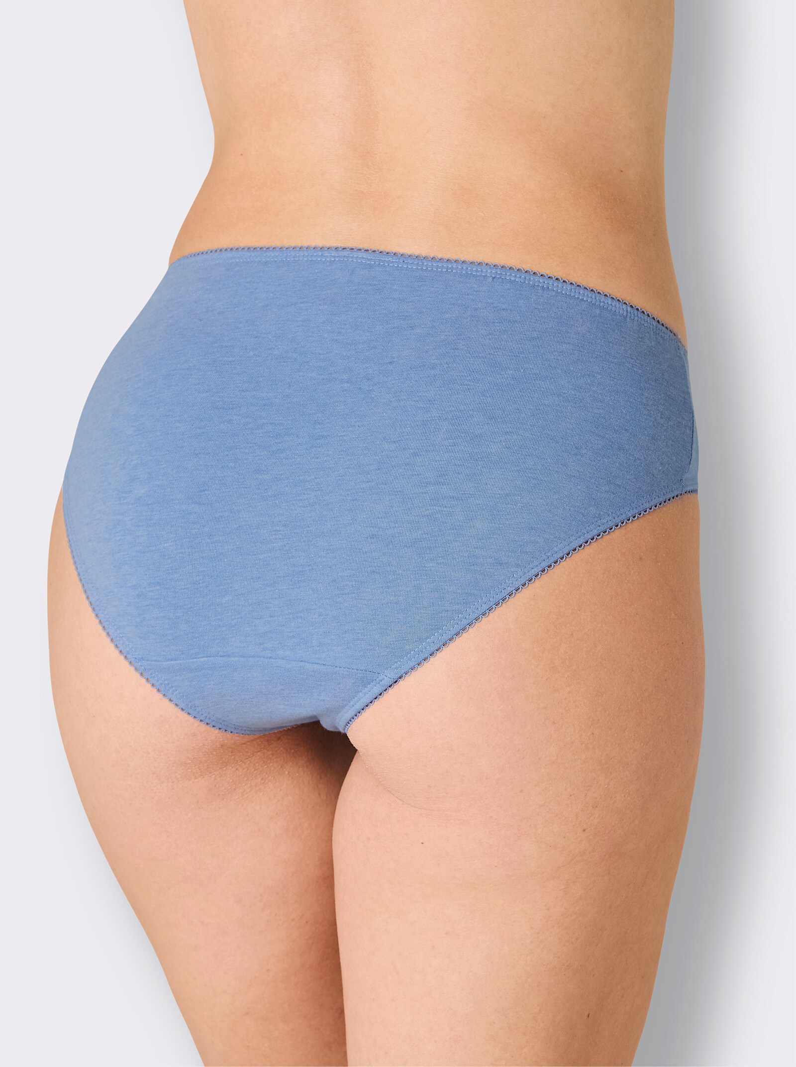 wäschepur Hüftslip in der 4-Stück-Packung - mittelblau-meliert