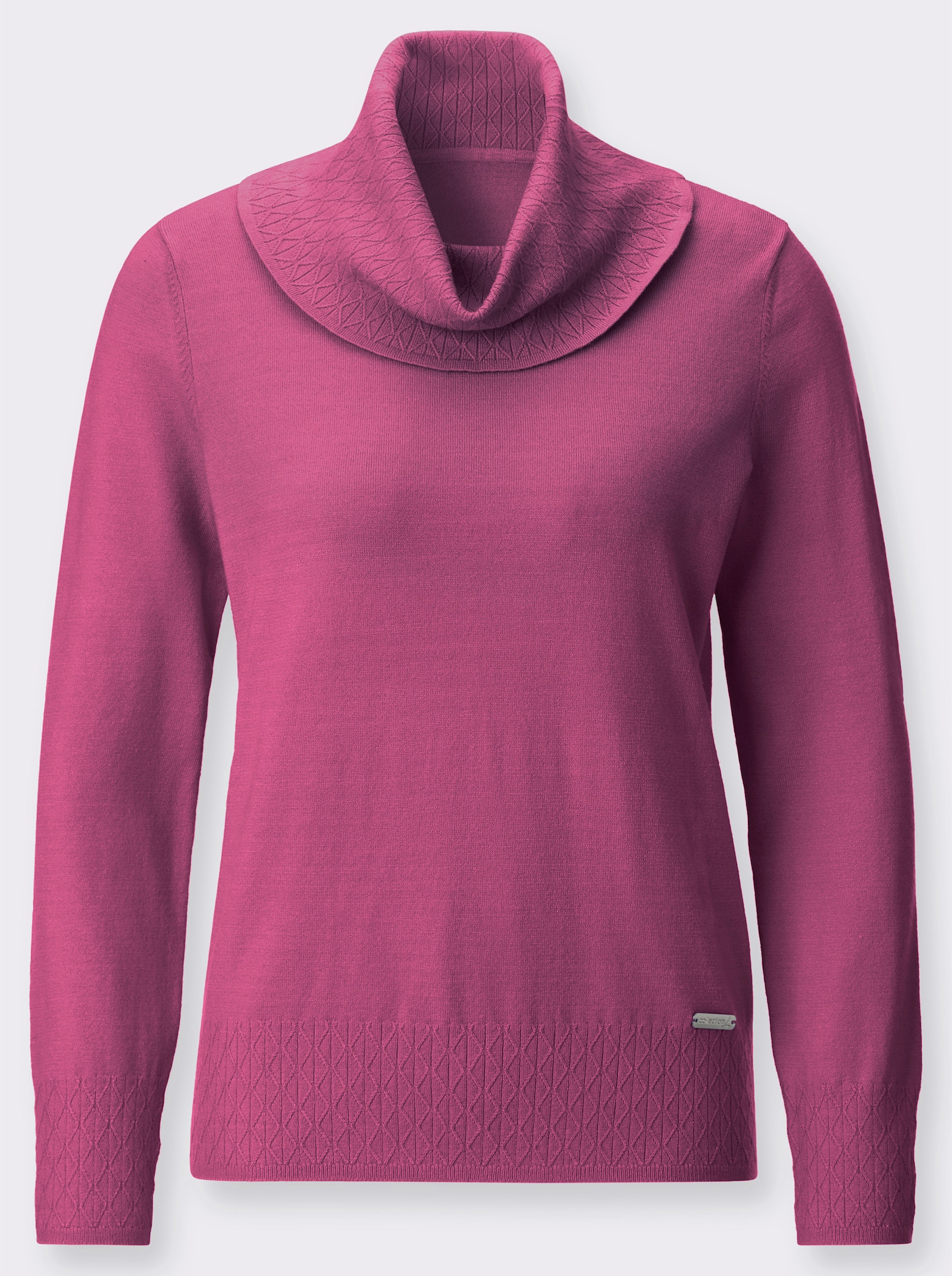 Rollkragenpullover mit Strickmuster rundum - erika