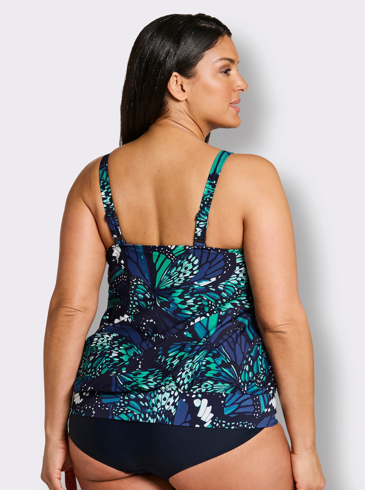 feel good Tankini-Oberteil mit Schmetterling-Druck - marine-royalblau-bedruckt