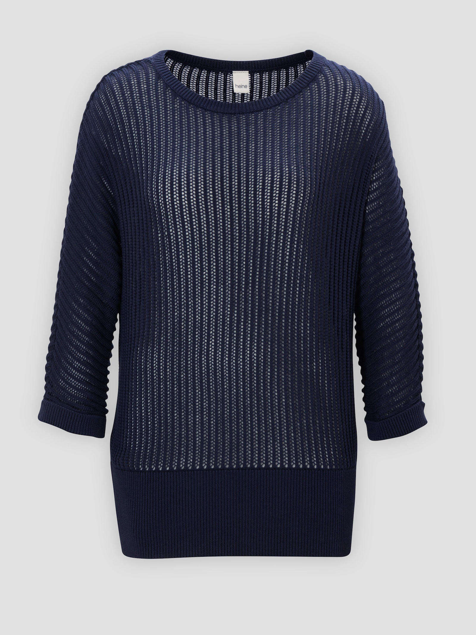 heine Ajourpullover mit weitem Ausschnitt - marine