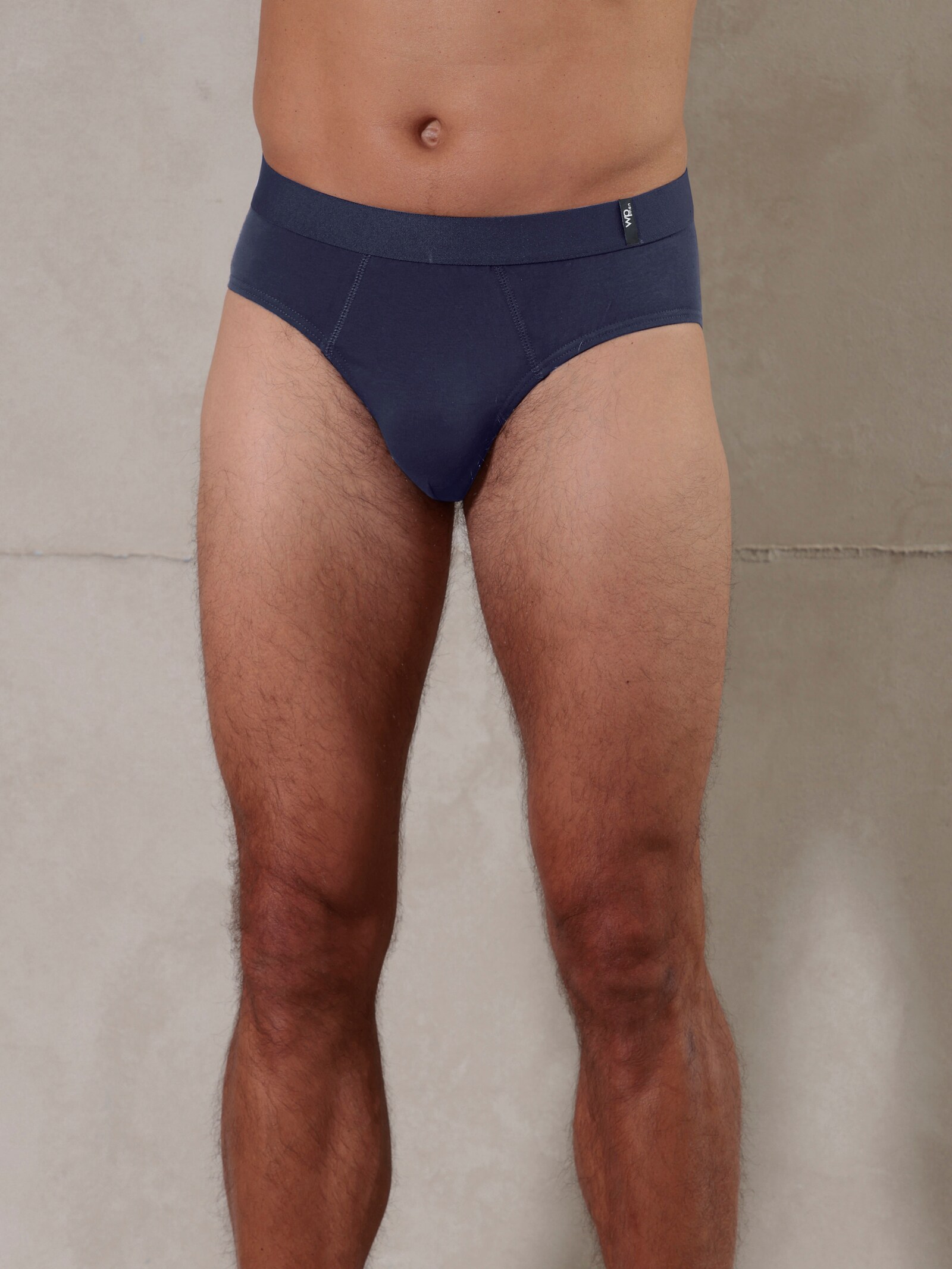 wäschepur men Slip im 3er-Pack - marine-khaki-bedruckt + marine + khaki