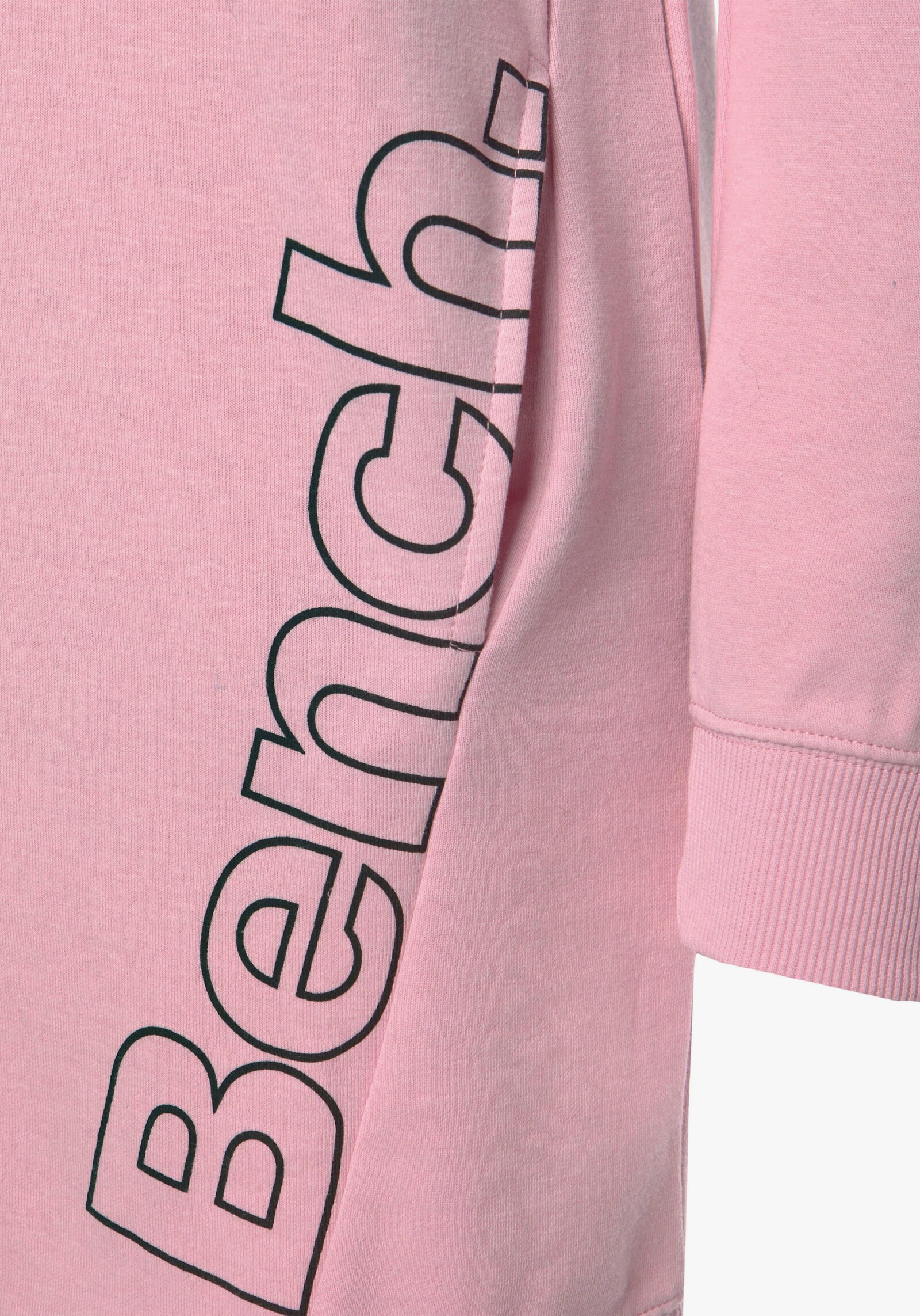 Bench. Loungewear Sweatkleid - rosa-schwarz