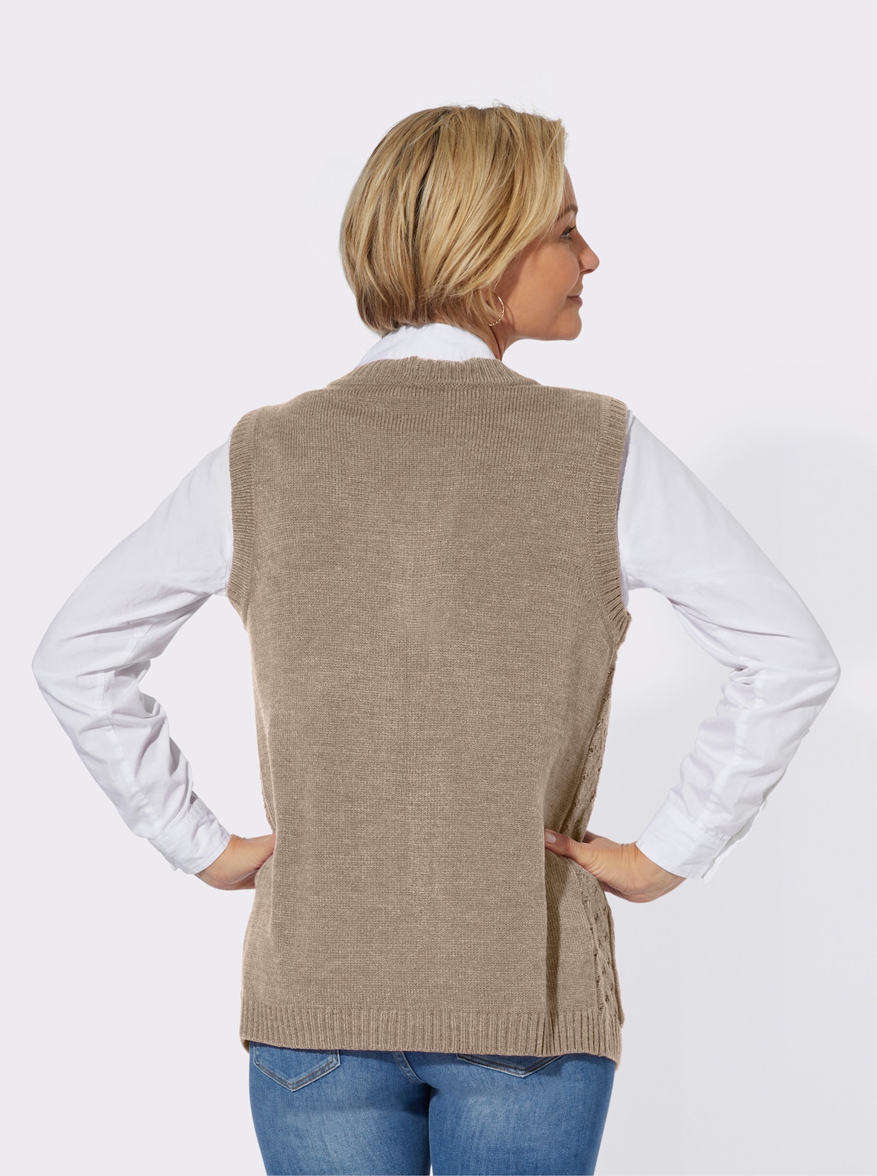 Vest - beige gemêleerd