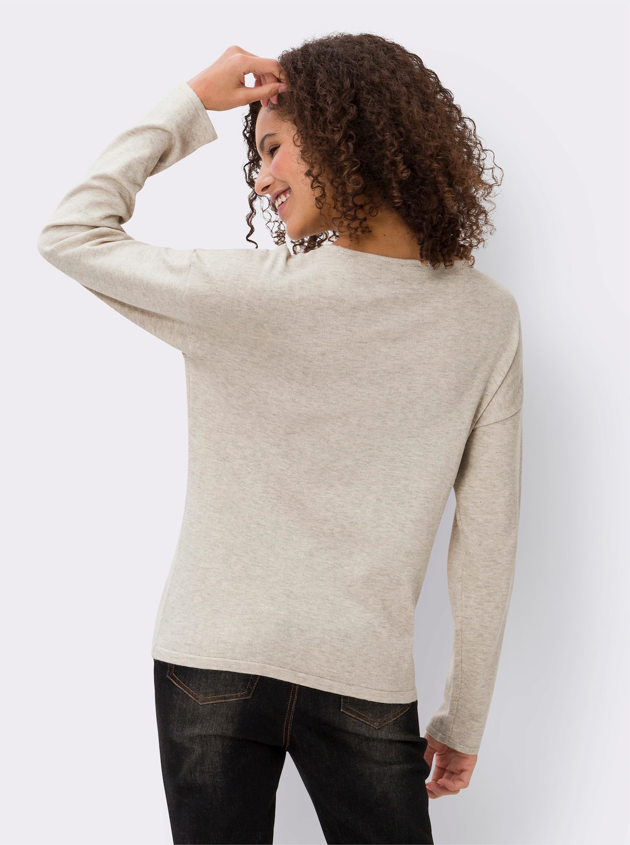 heine Feinstrickpullover - sand-meliert