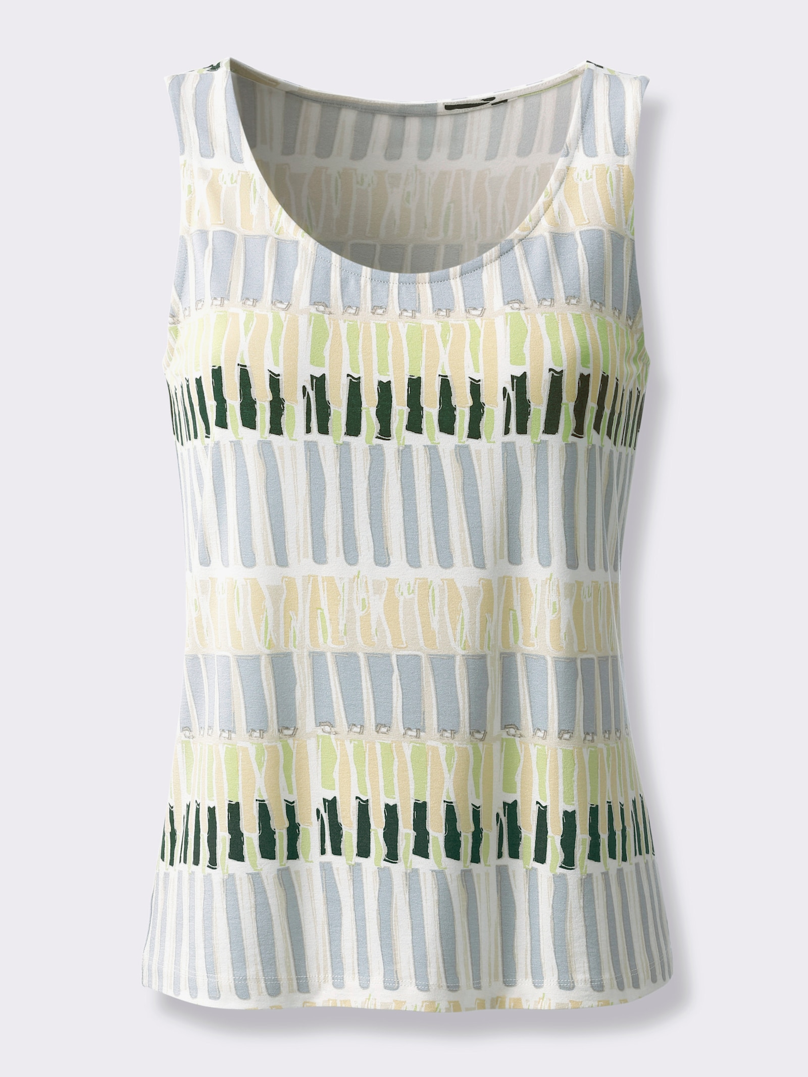 Shirttop mit Druckmuster rundum - ecru-moos-bedruckt