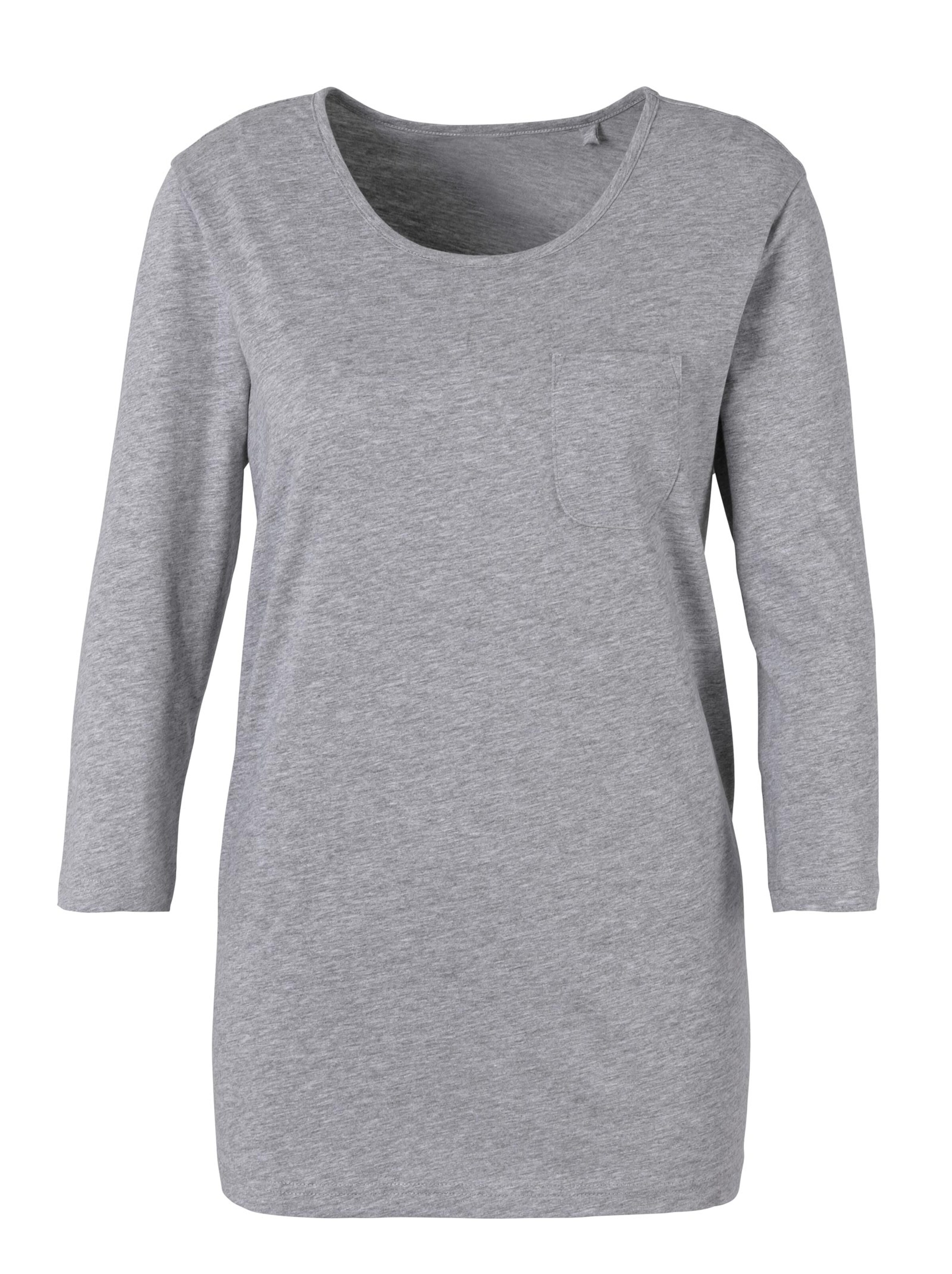 Schlafanzug-Shirt - hellgrau-meliert