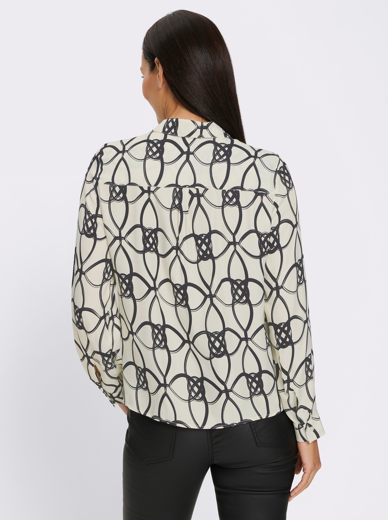 heine Hemdbluse mit Allover-Print - champagner-schwarz-bedruckt