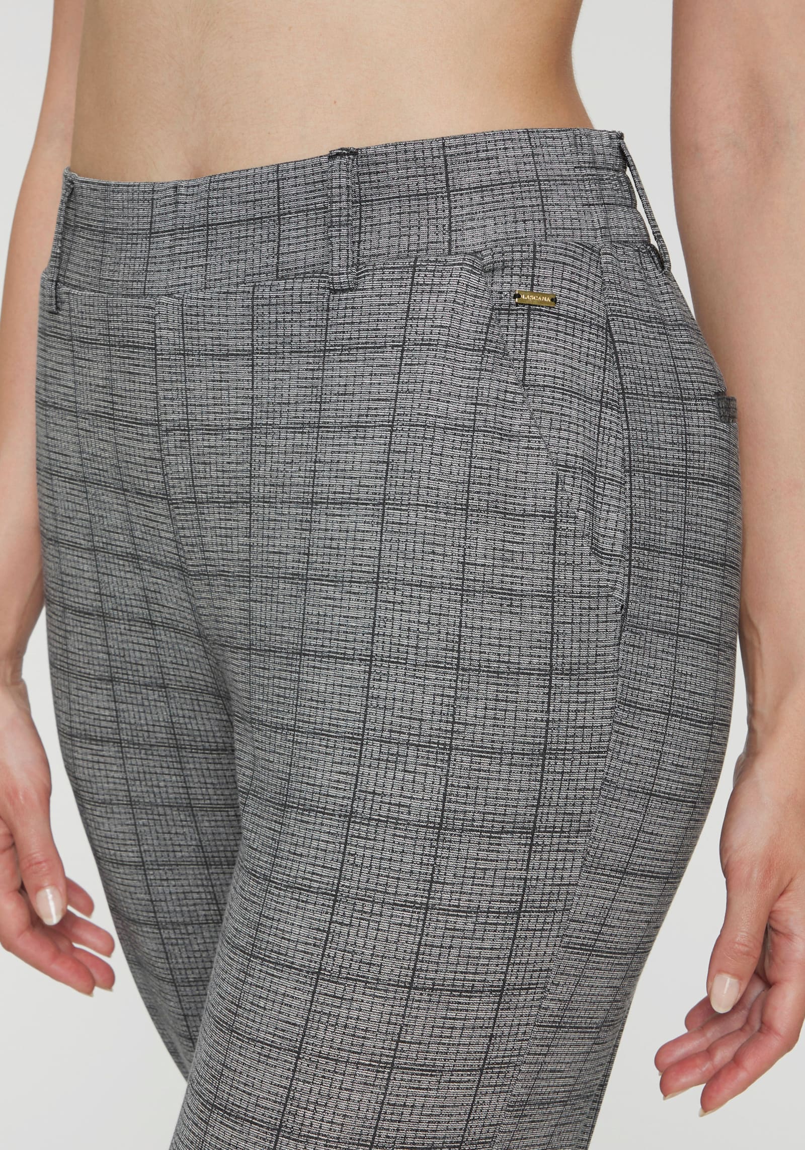 LASCANA Pantalon large - gris à carreaux