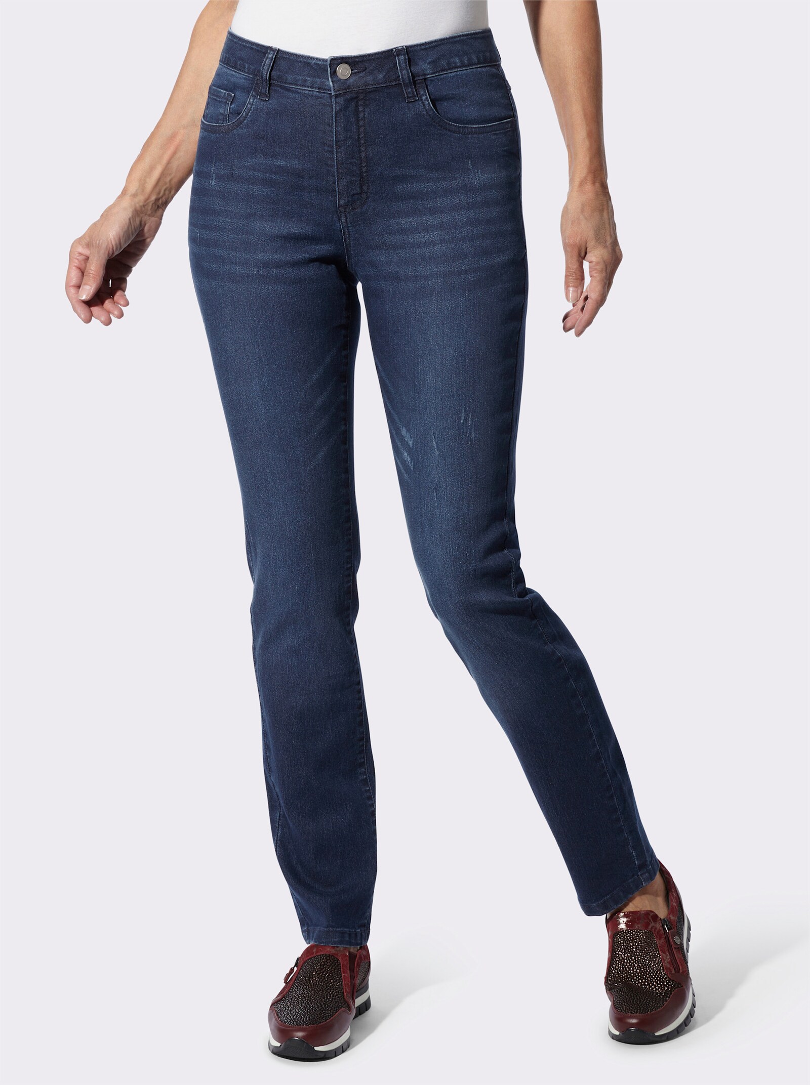 Jeans in Used-Optik - blue-stone-washed