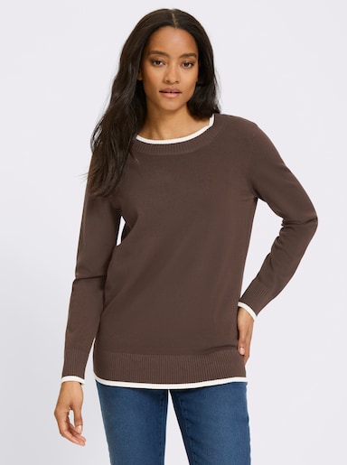 heine Pull en tricot fin - chocolat