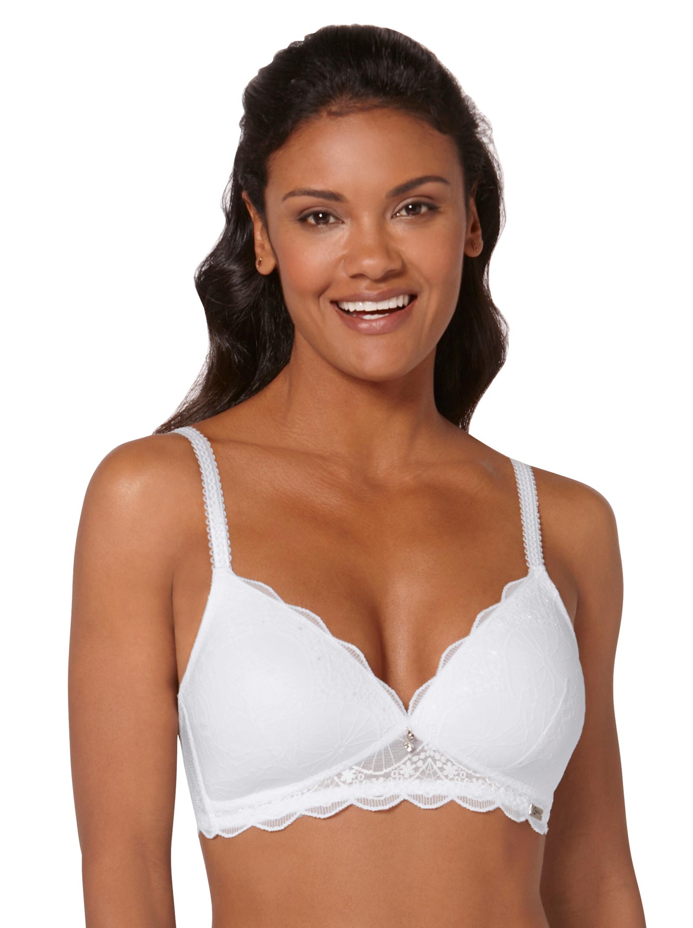 Schalen-BH ohne Bügel - schwarz + champagner