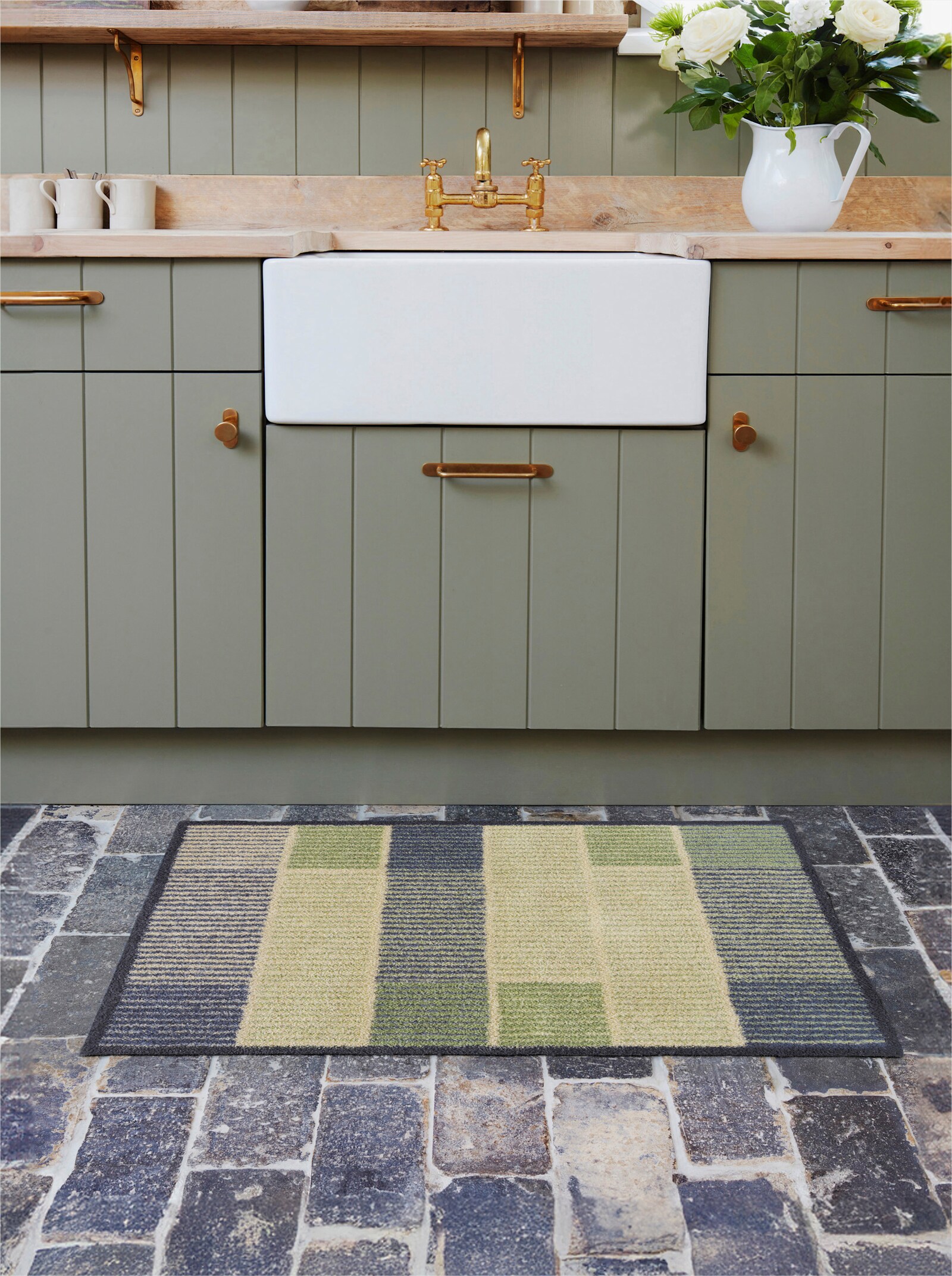 Turtle Mat Fußmatte - grau-grün