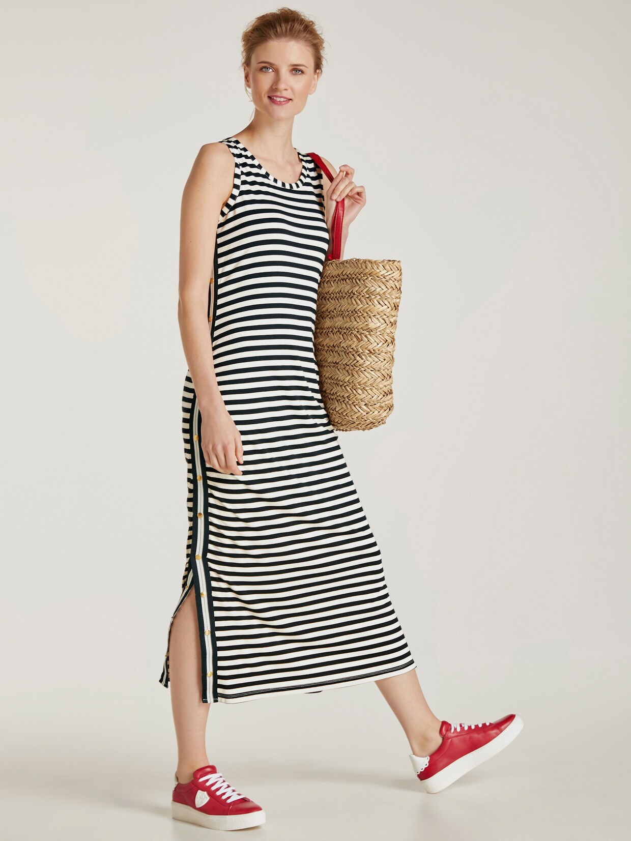 heine Maxi-jurk - zwart/offwhite